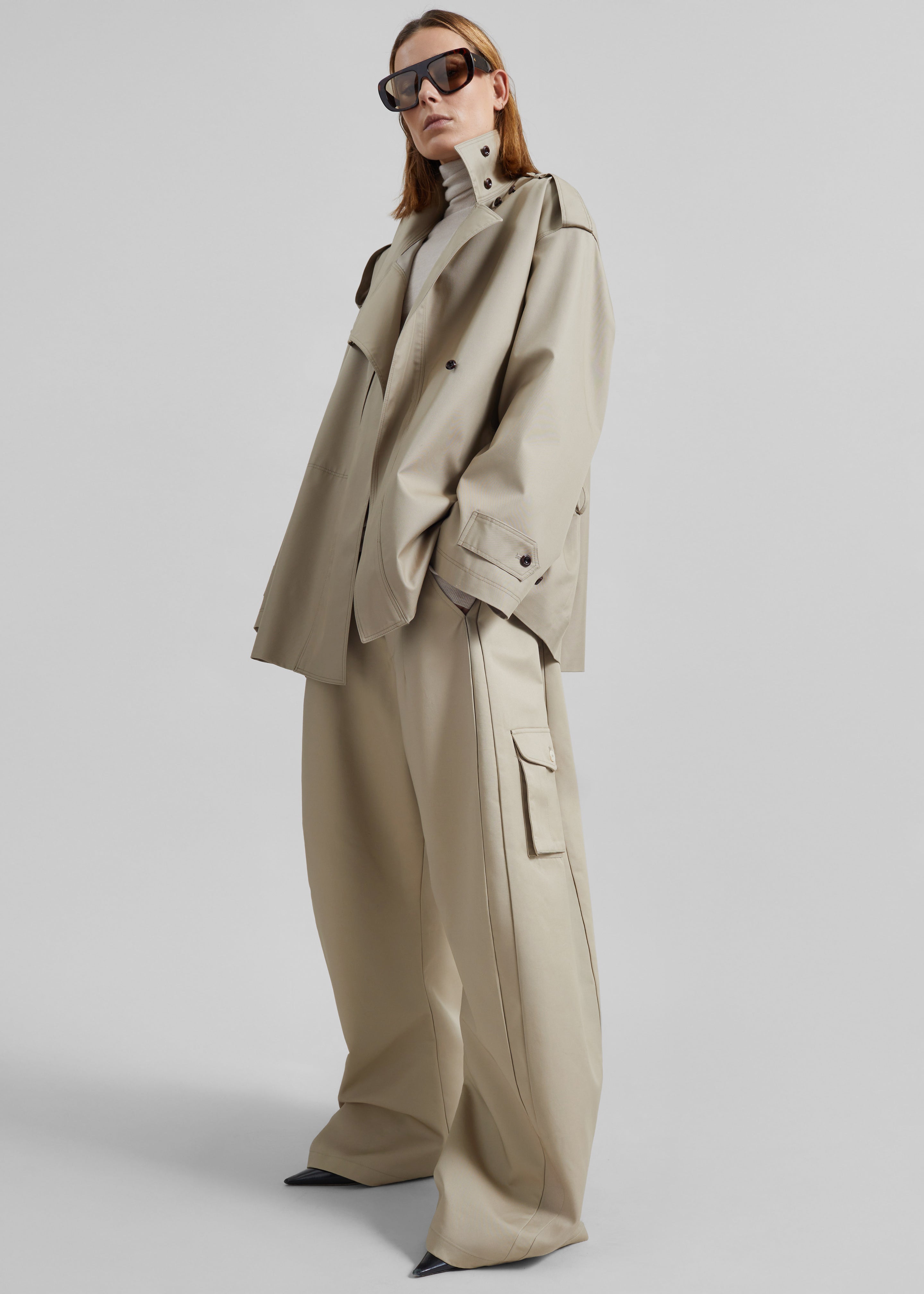 Schagen Short Trench - Beige – The Frankie Shop