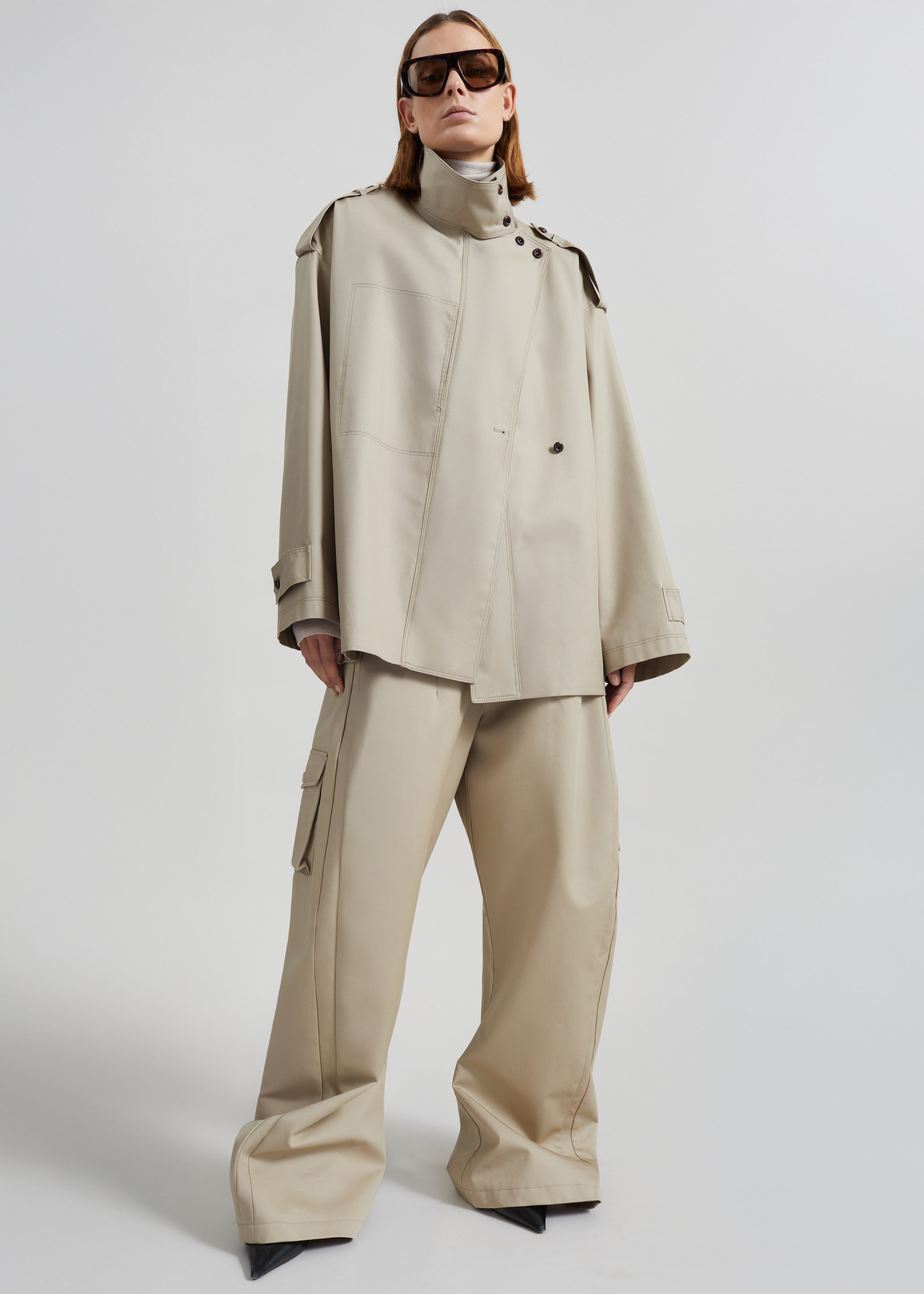 Schagen Short Trench - Beige – The Frankie Shop