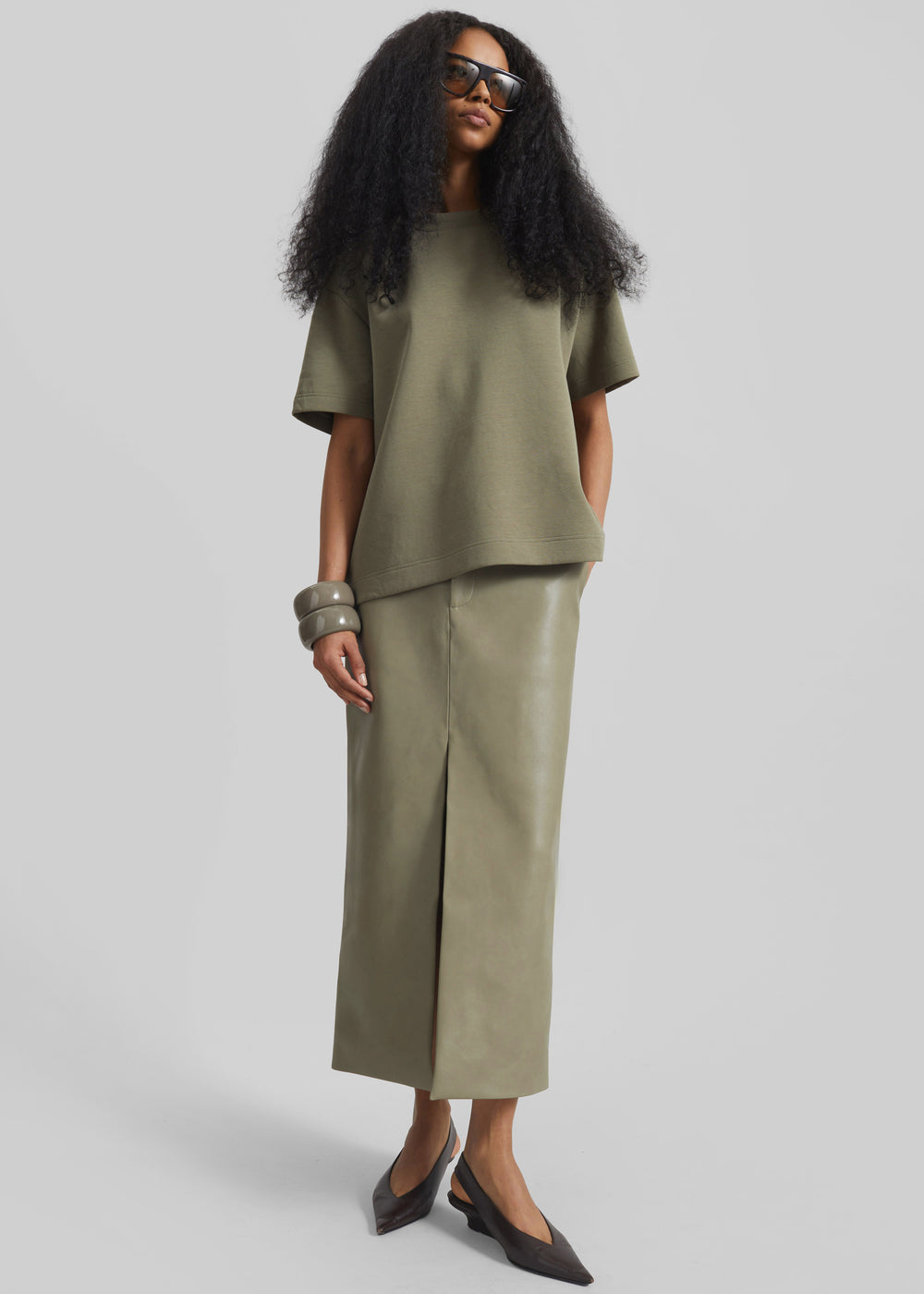 Scoob Boxy T-Shirt - Pale Olive - 1