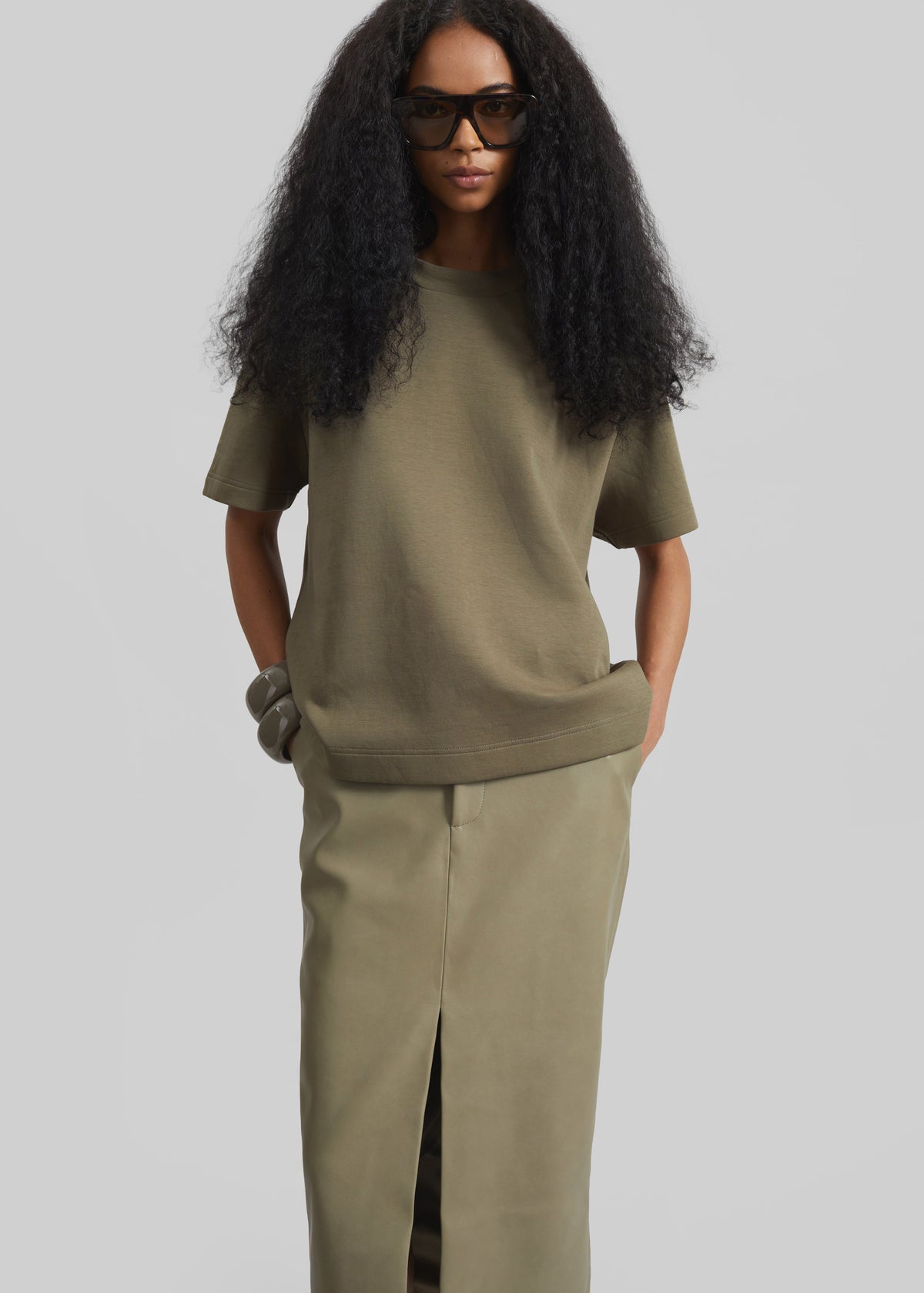 Scoob Boxy T-Shirt - Pale Olive - 1