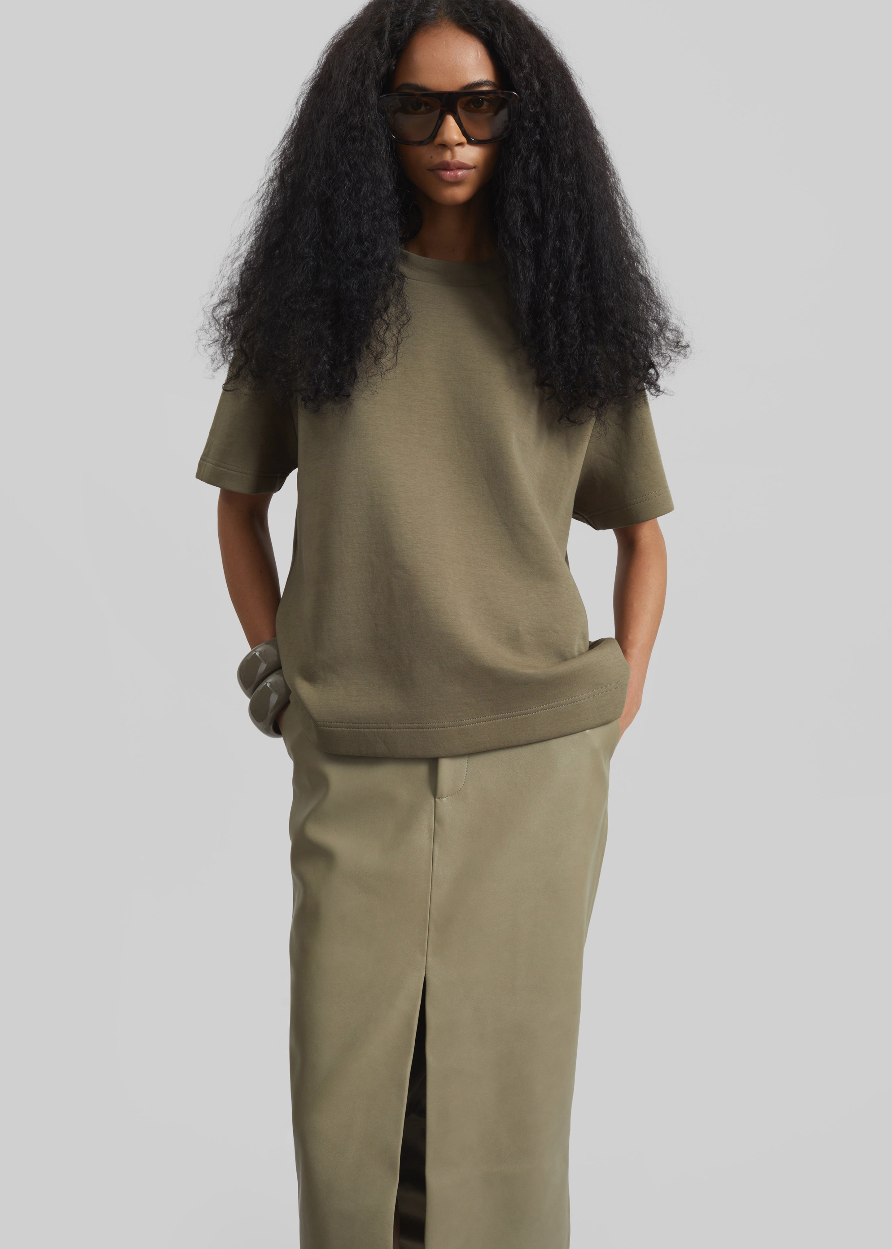 Scoob Boxy T-Shirt - Pale Olive - 1