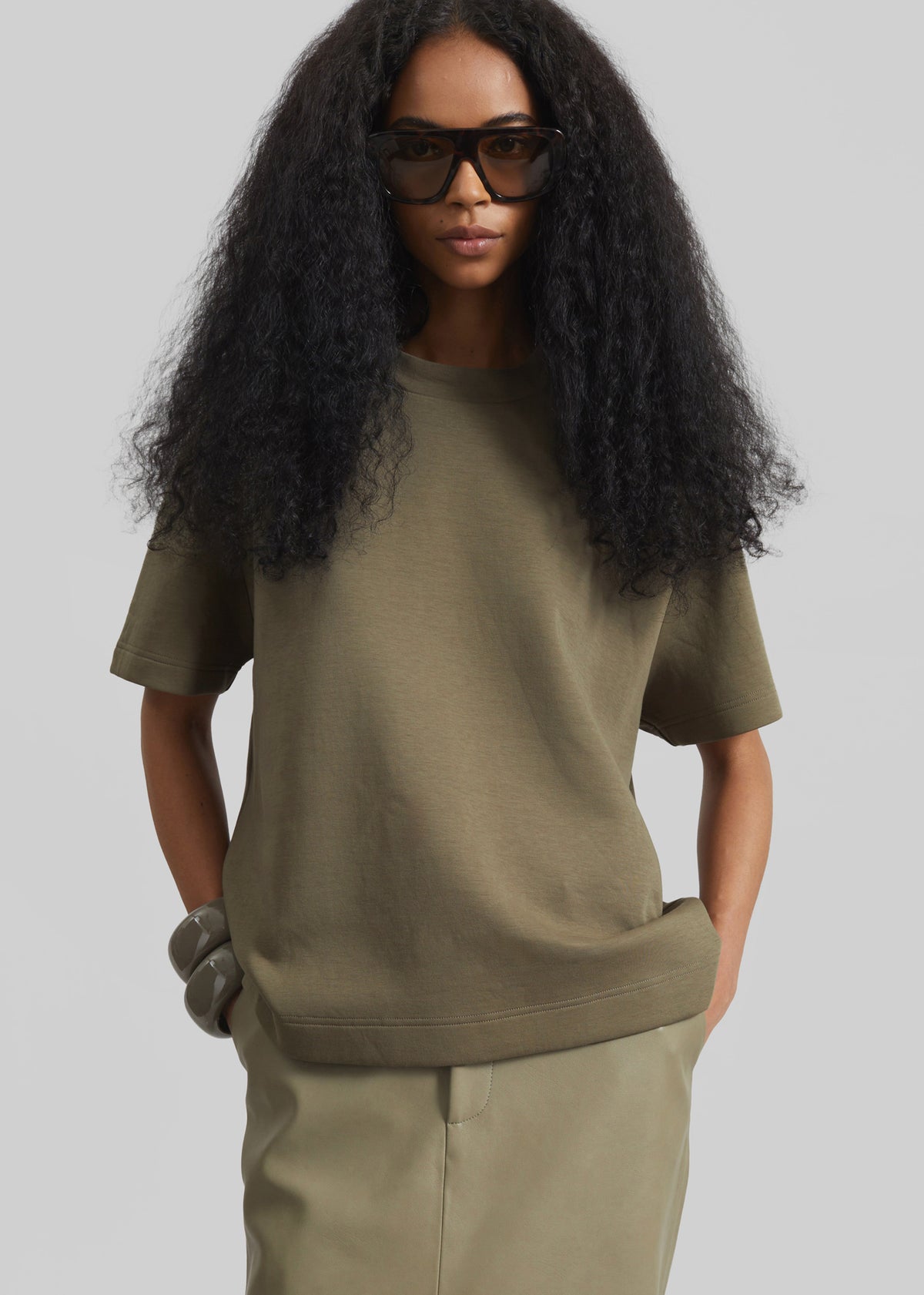 Scoob Boxy T-Shirt - Pale Olive - 3