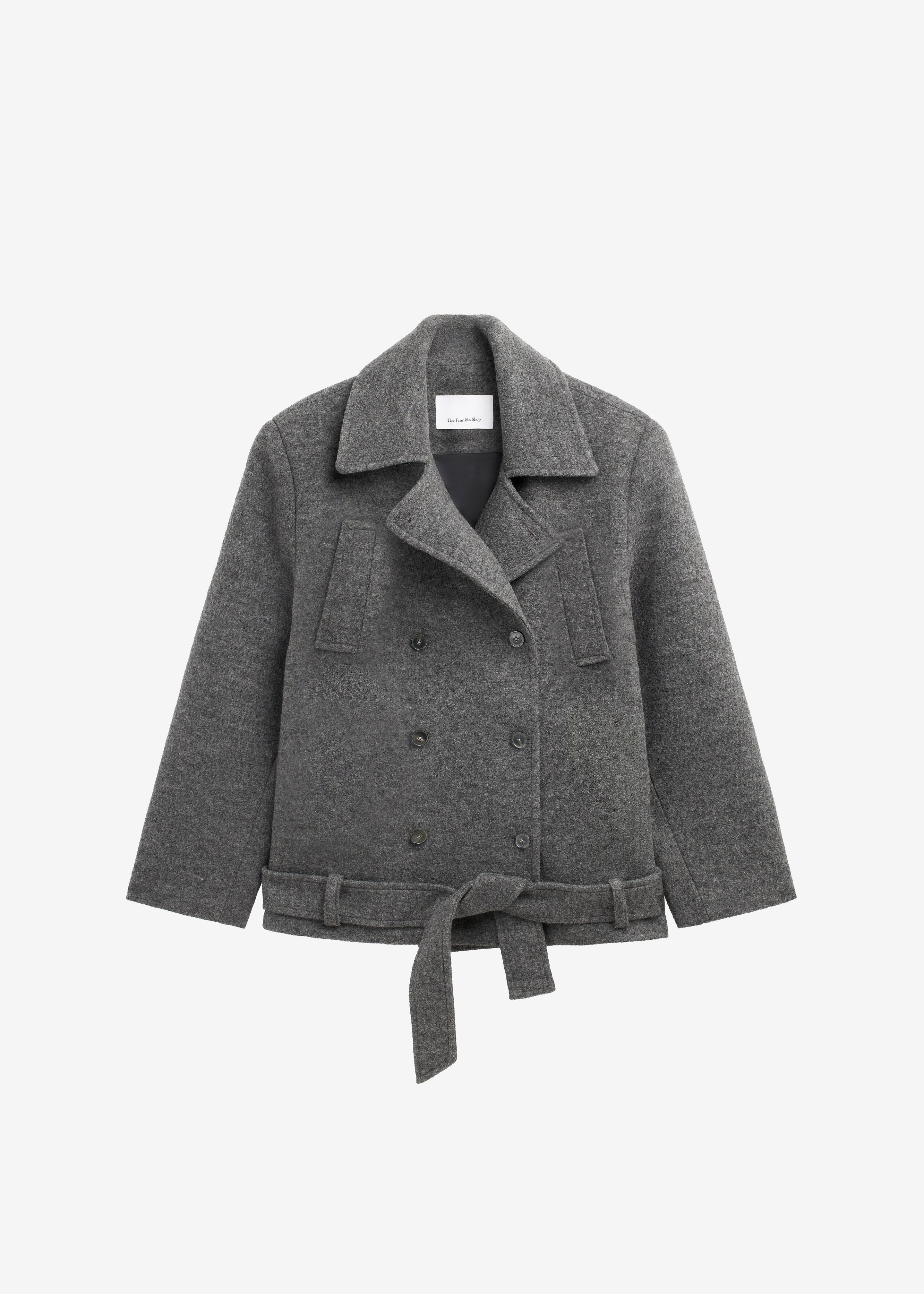 Scothern Brushed Wool Peacoat - Grey Melange – The Frankie Shop