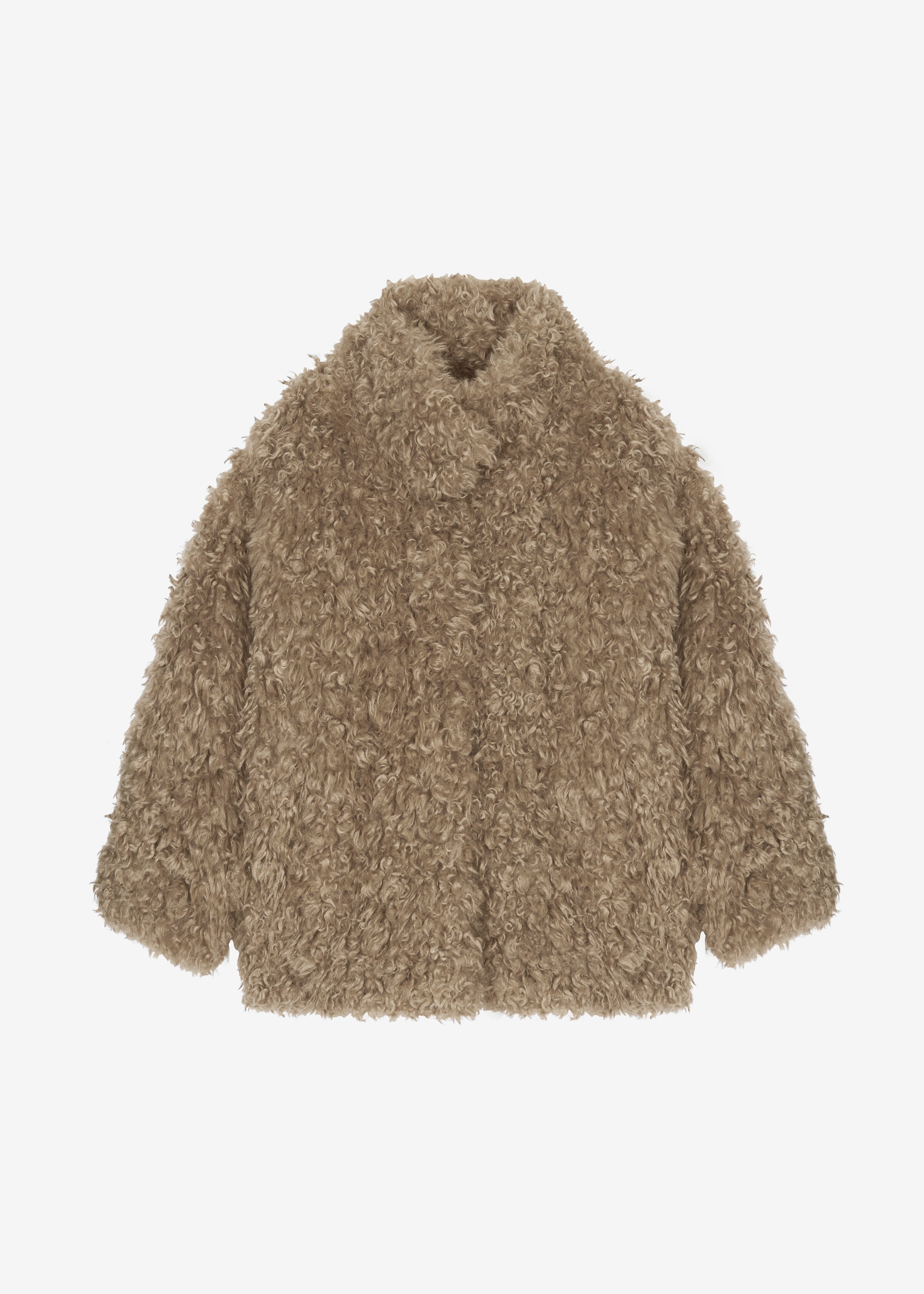 Scotia Faux Shearling Jacket - Beige - 6