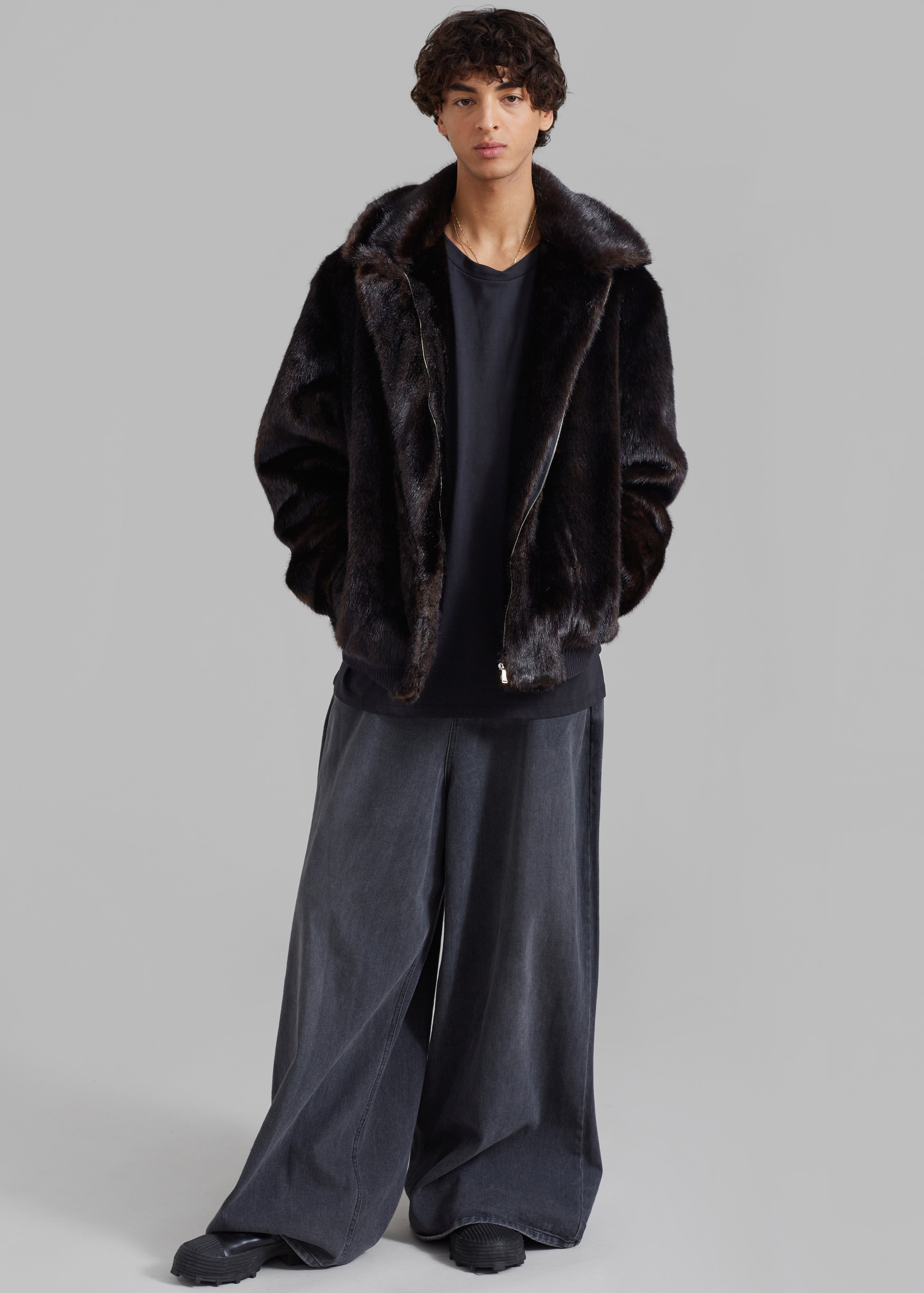 Scott Faux Fur Bomber - Dark Espresso