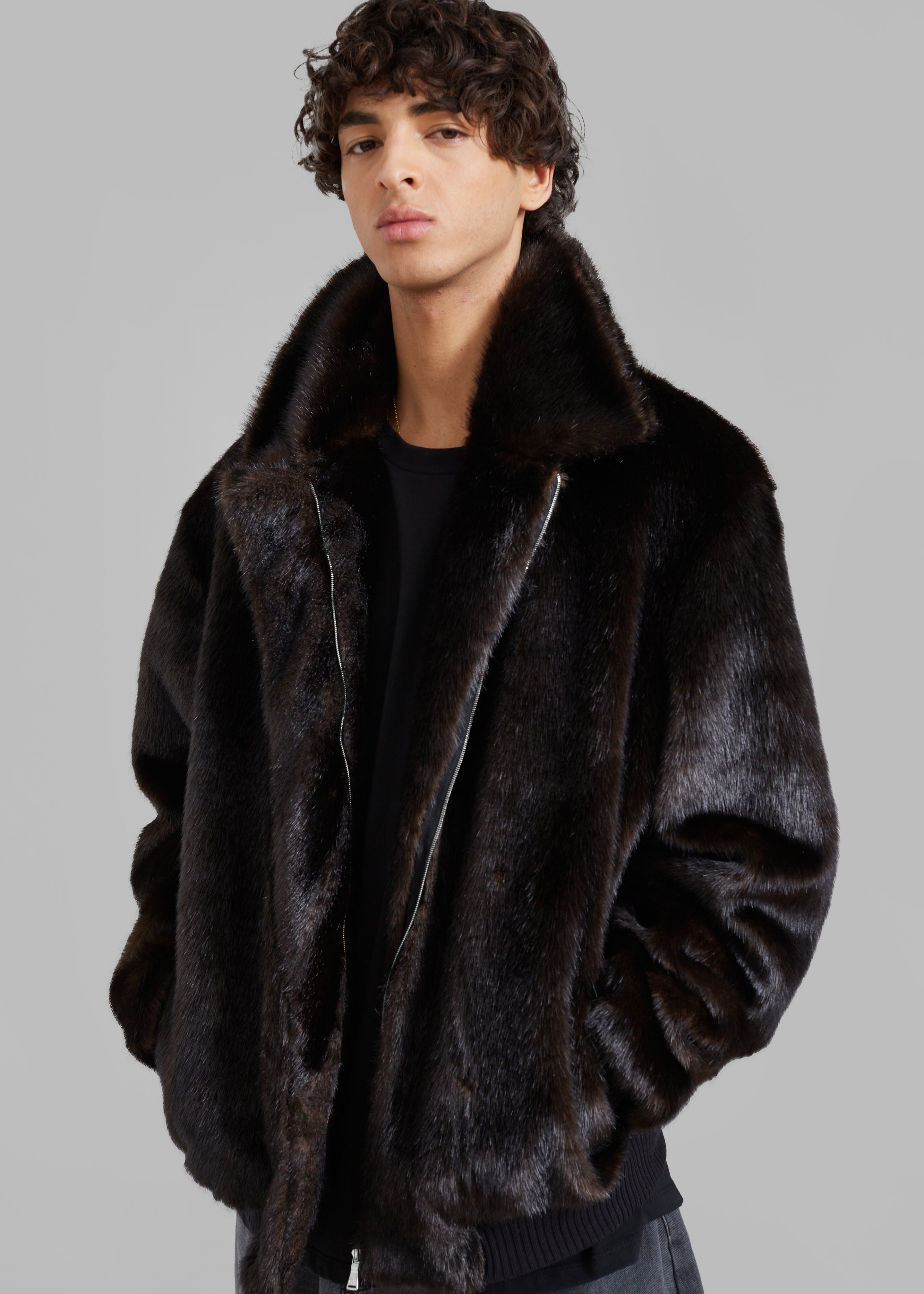 Fur jacket bomber sale