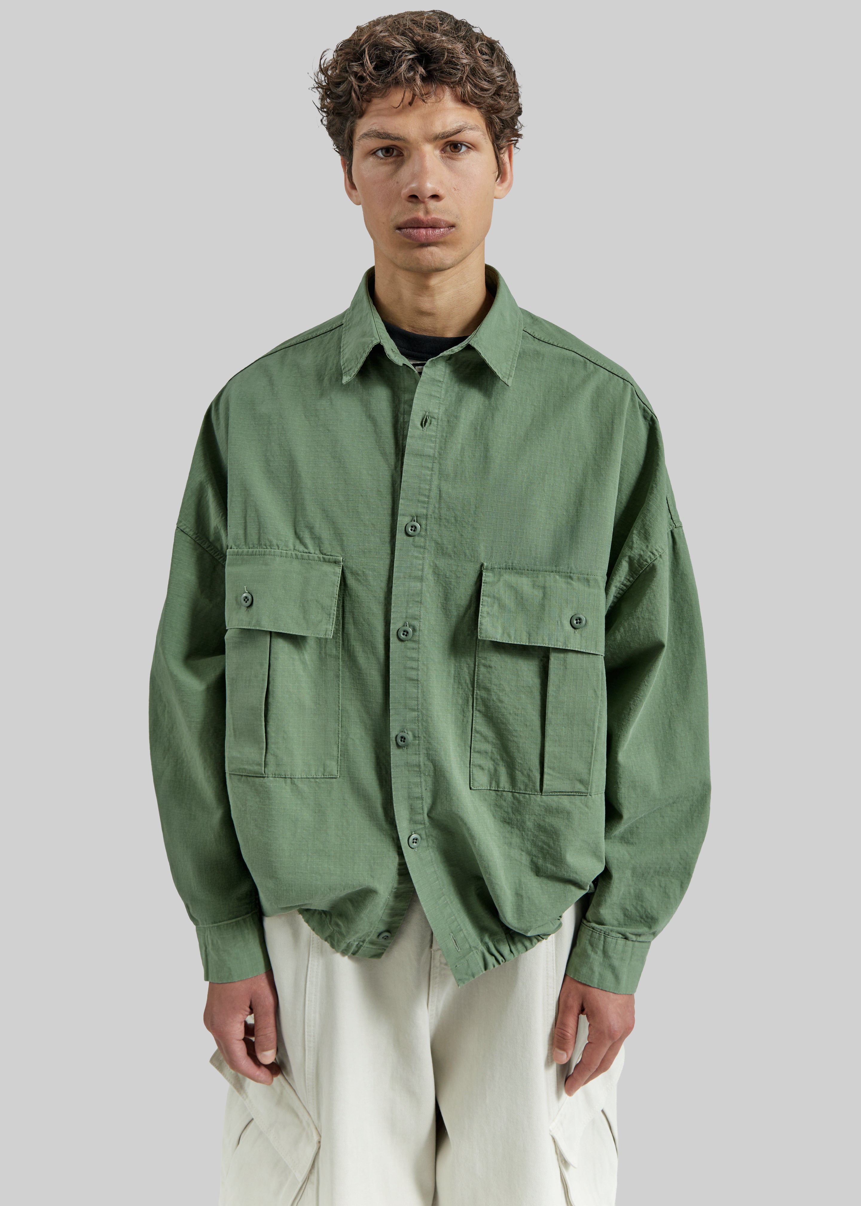 Seb Cargo Shirt - Army Green - 5