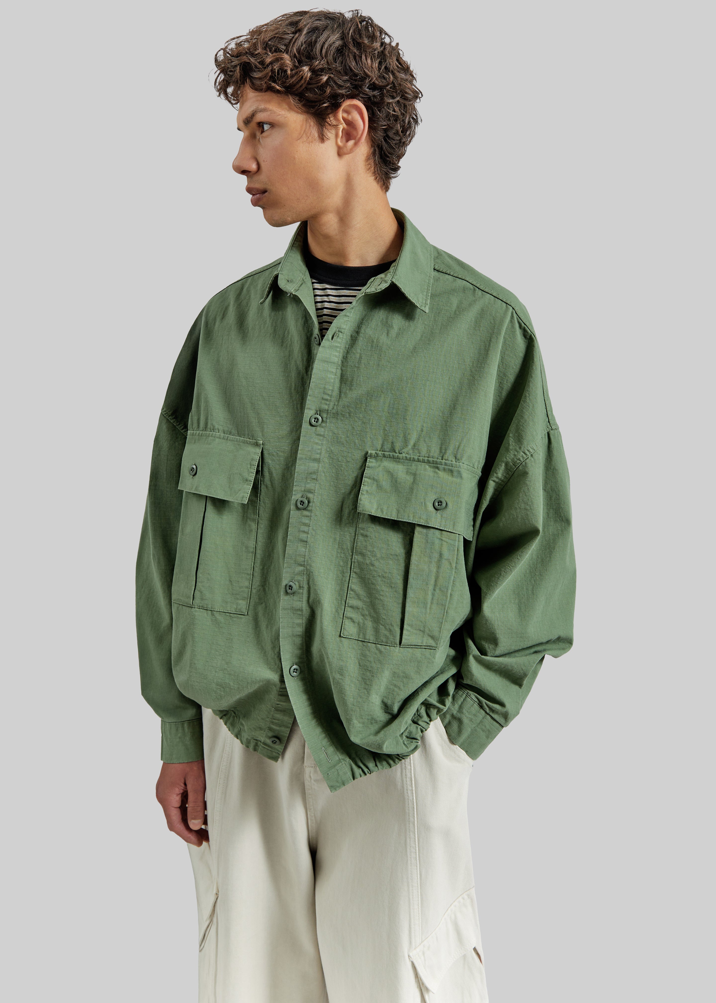 Seb Cargo Shirt - Army Green - 1