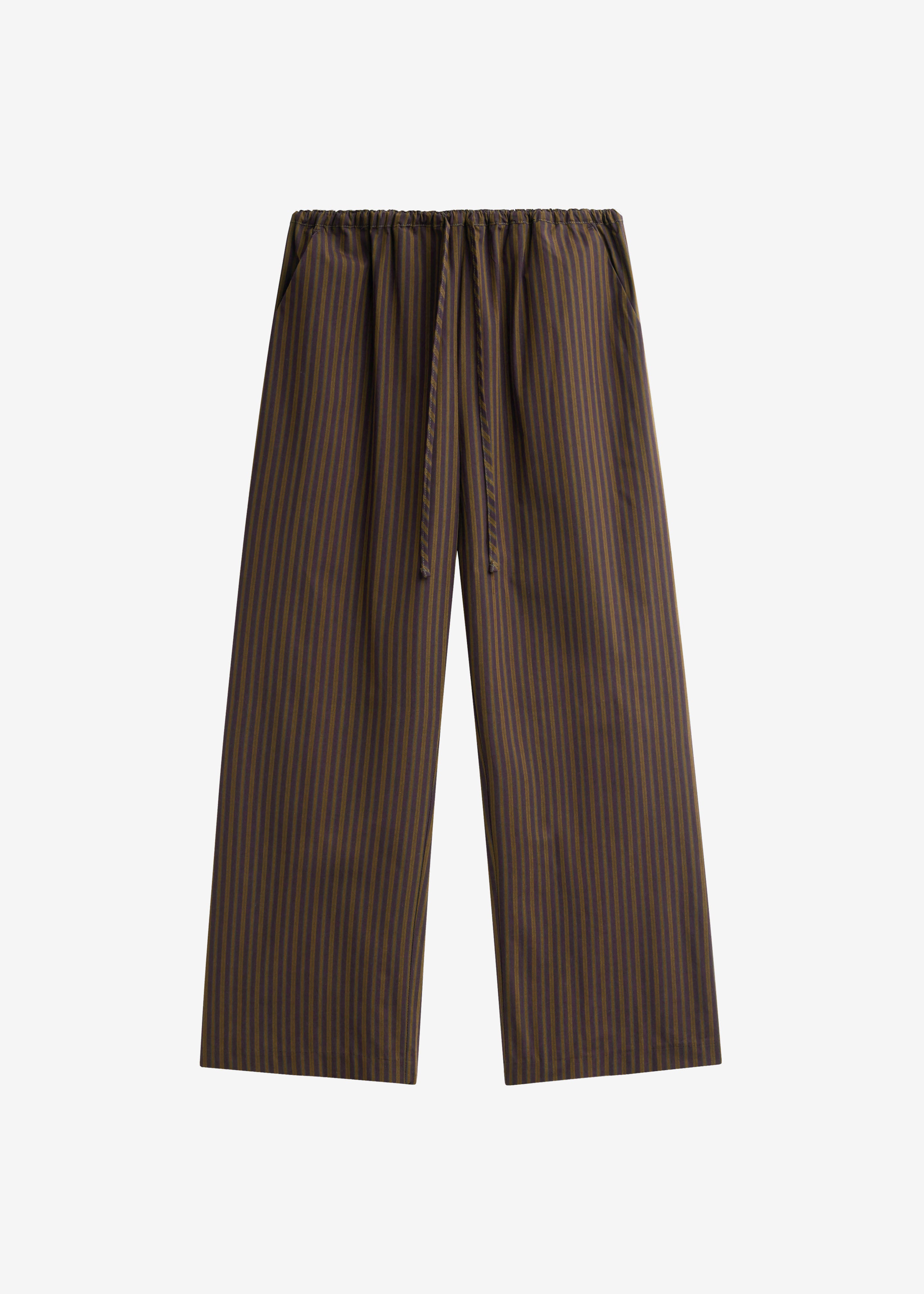 Seia Cotton Drawstring Pants - Burgundy Stripe – The Frankie Shop