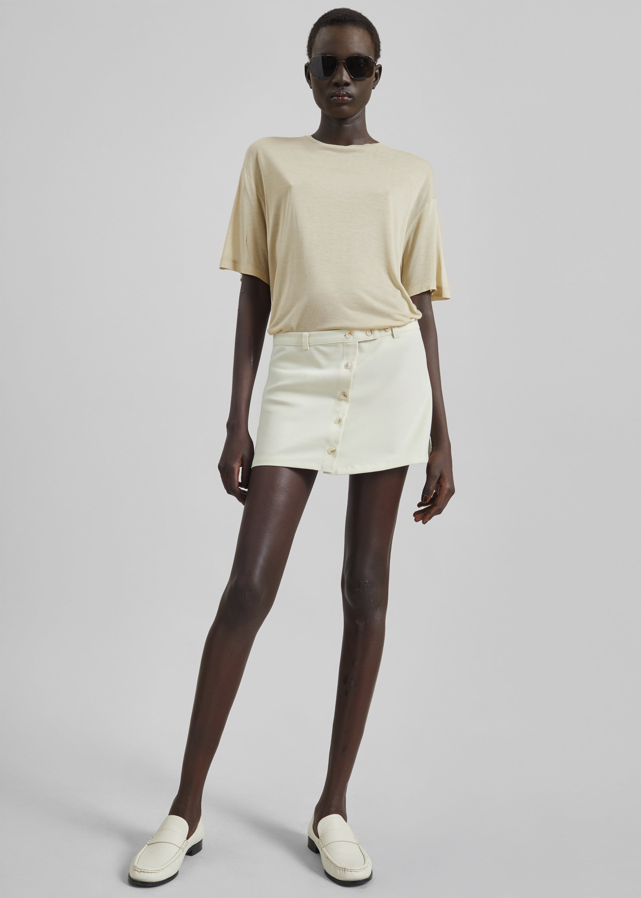 Shop the look image for Selvan Sheer T-Shirt - Cement