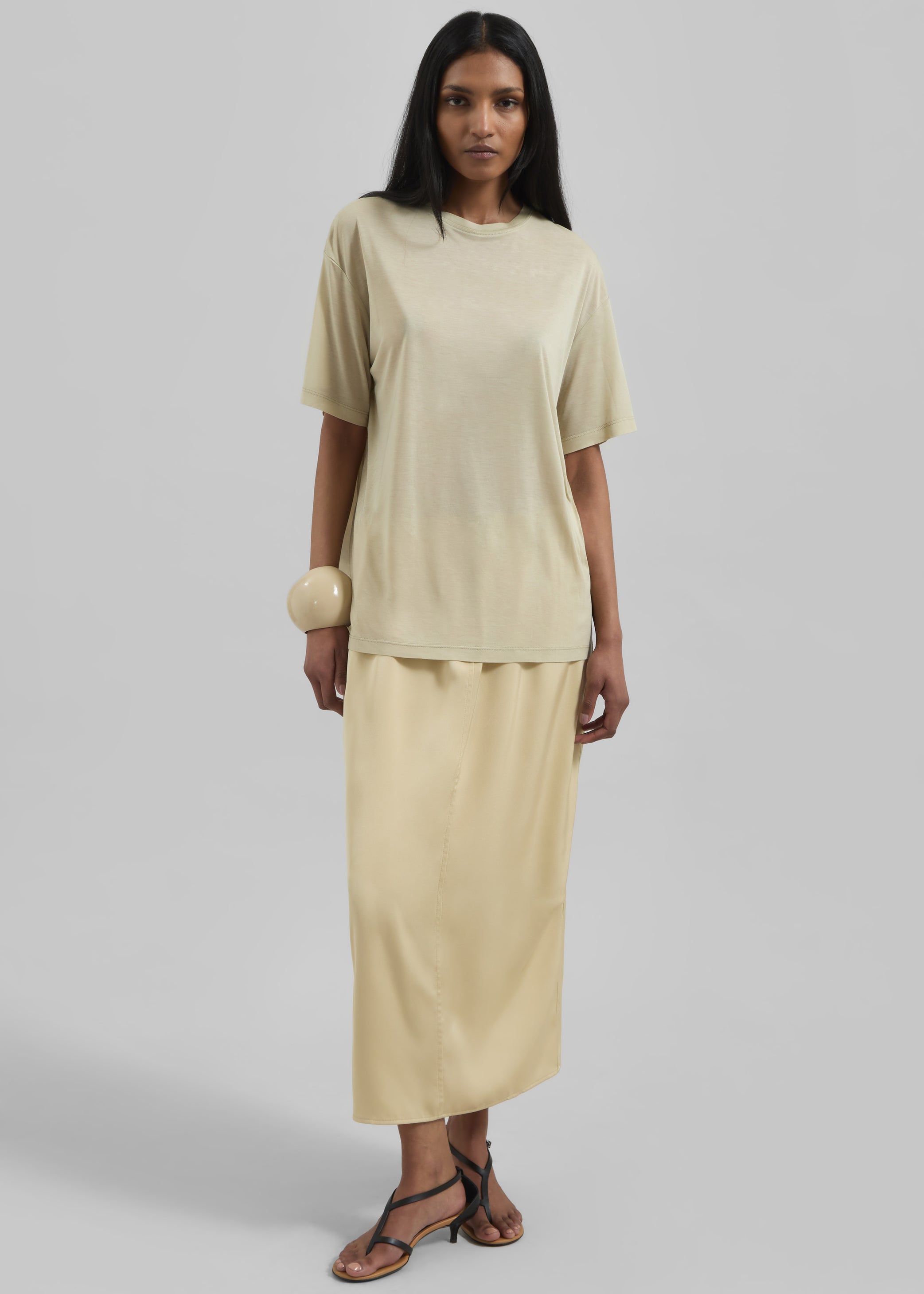 Shop the look image for Selvan Sheer T-Shirt - Cement