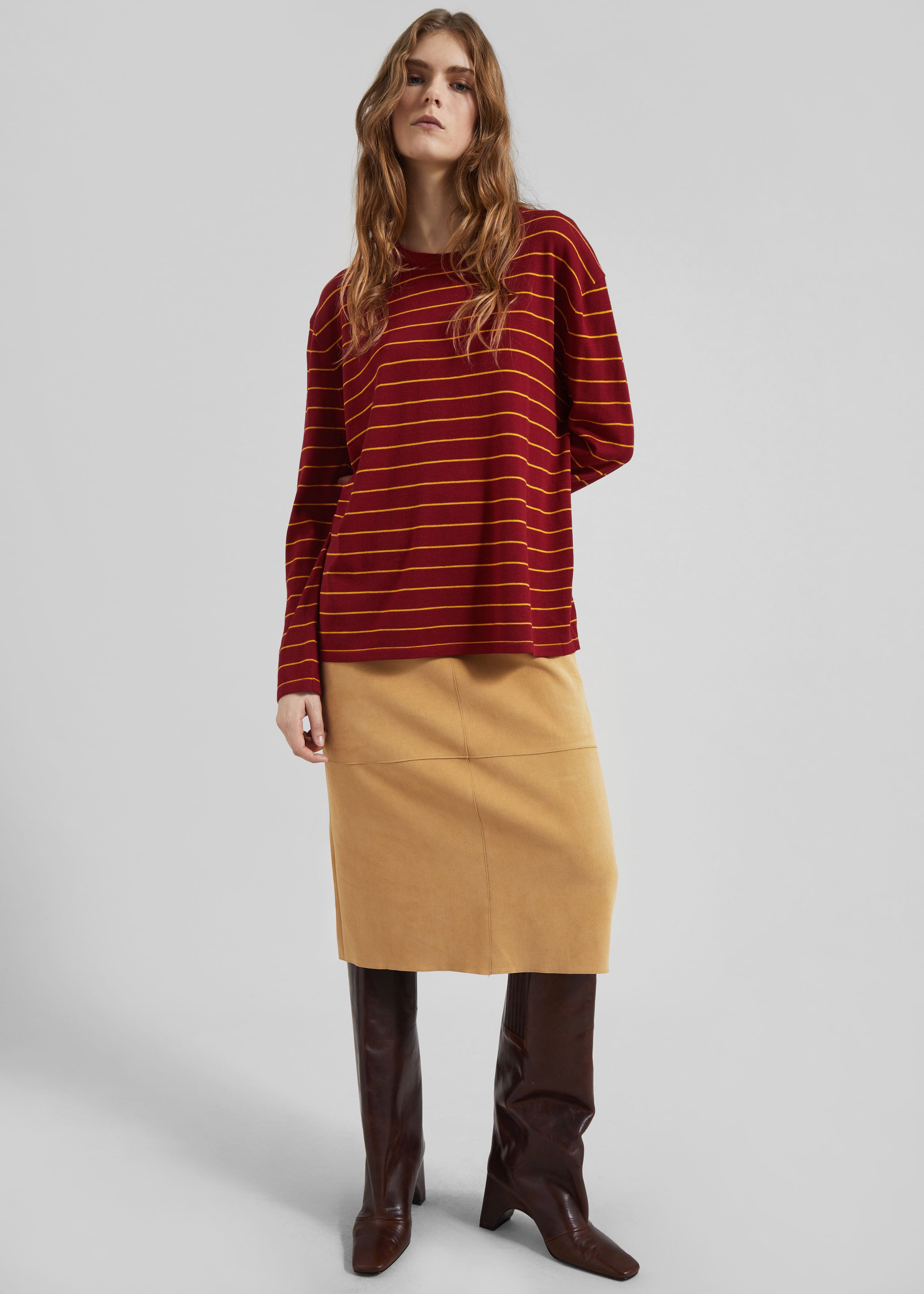 Sena Knit Pullover - Red/Yellow Stripe - 6