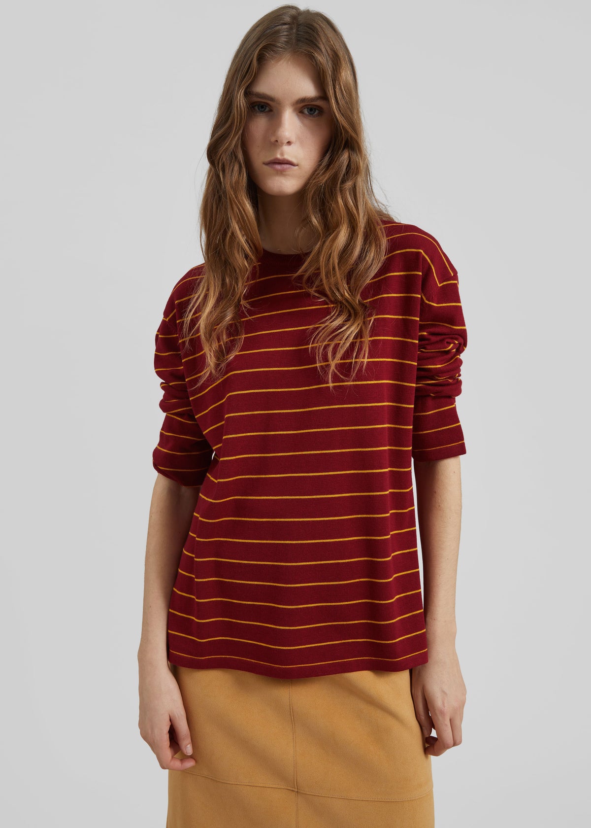 Sena Knit Pullover - Red/Yellow Stripe - 4