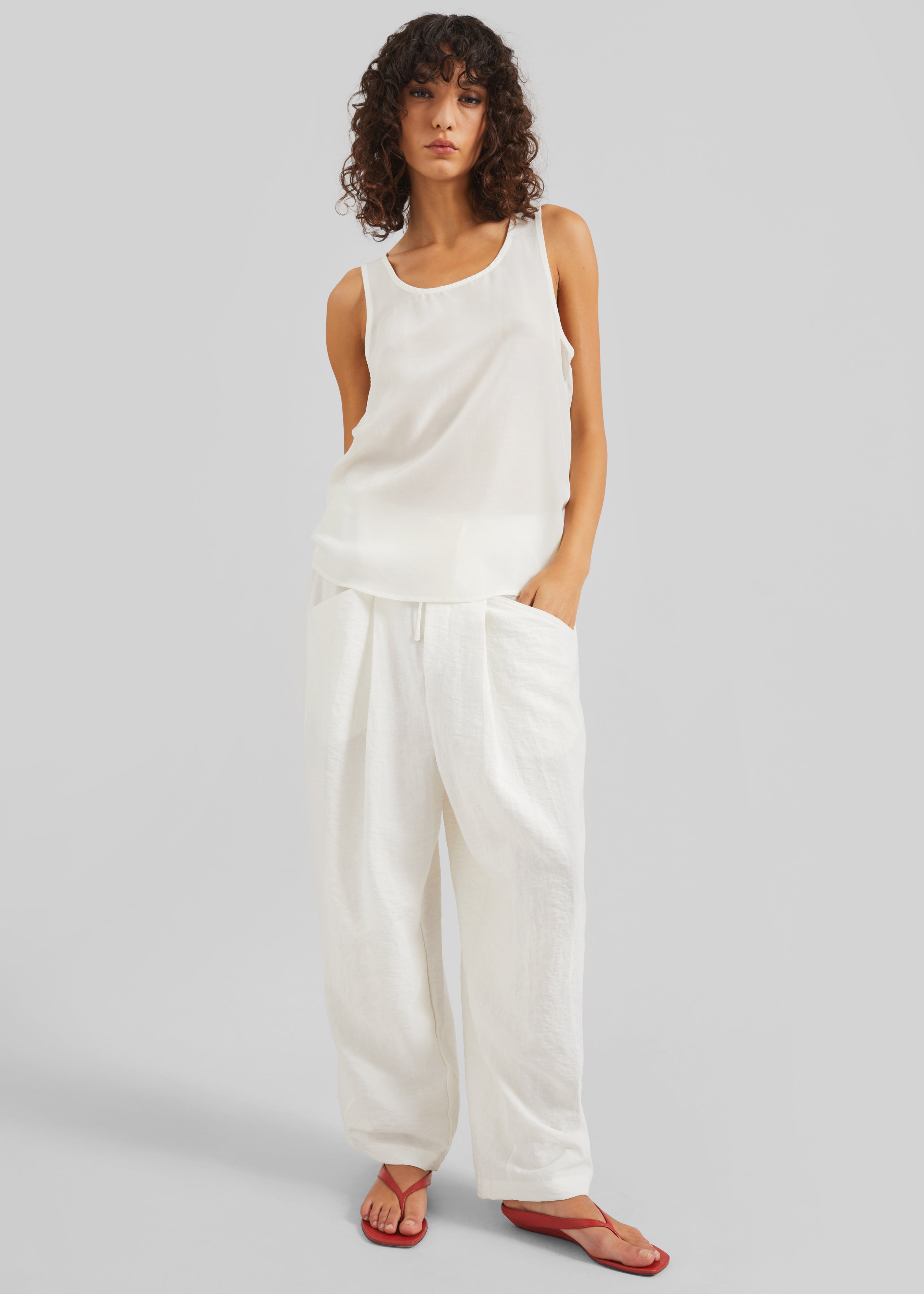 Senart Barrel Leg Pants - Ivory - 4