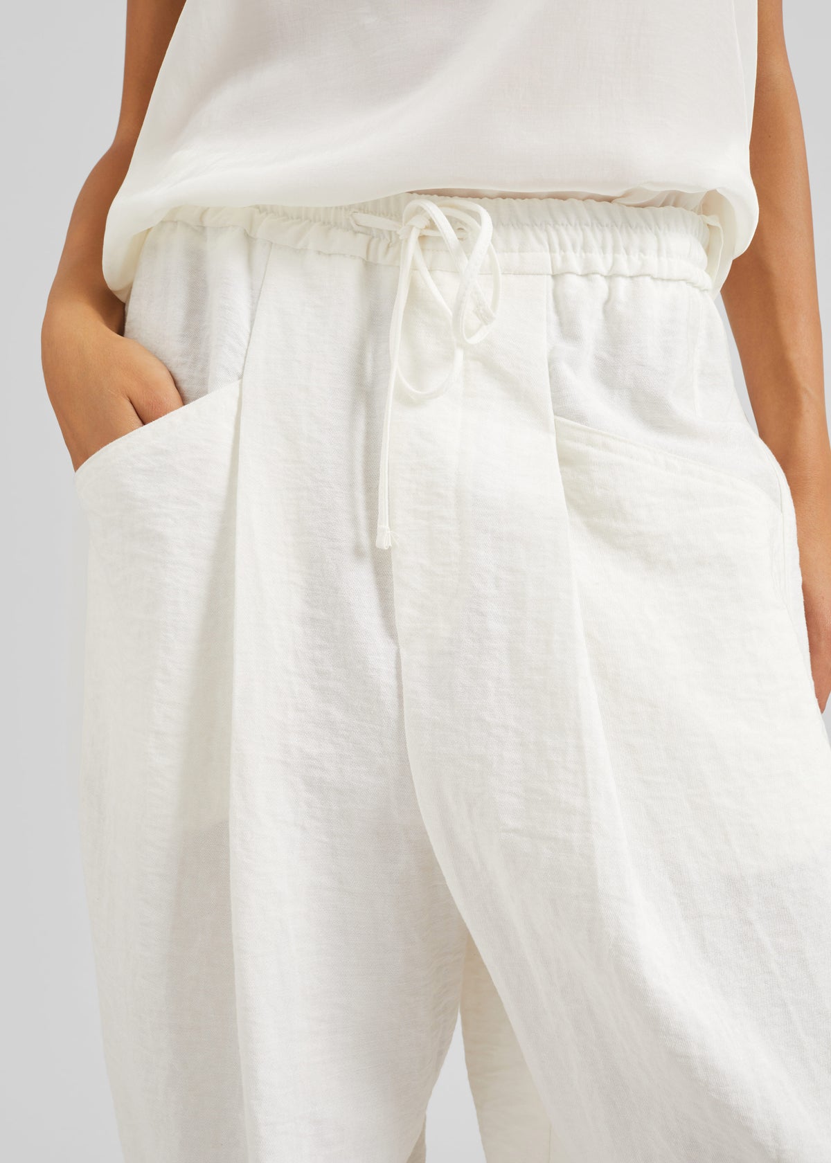 Senart Barrel Leg Pants - Ivory - 2