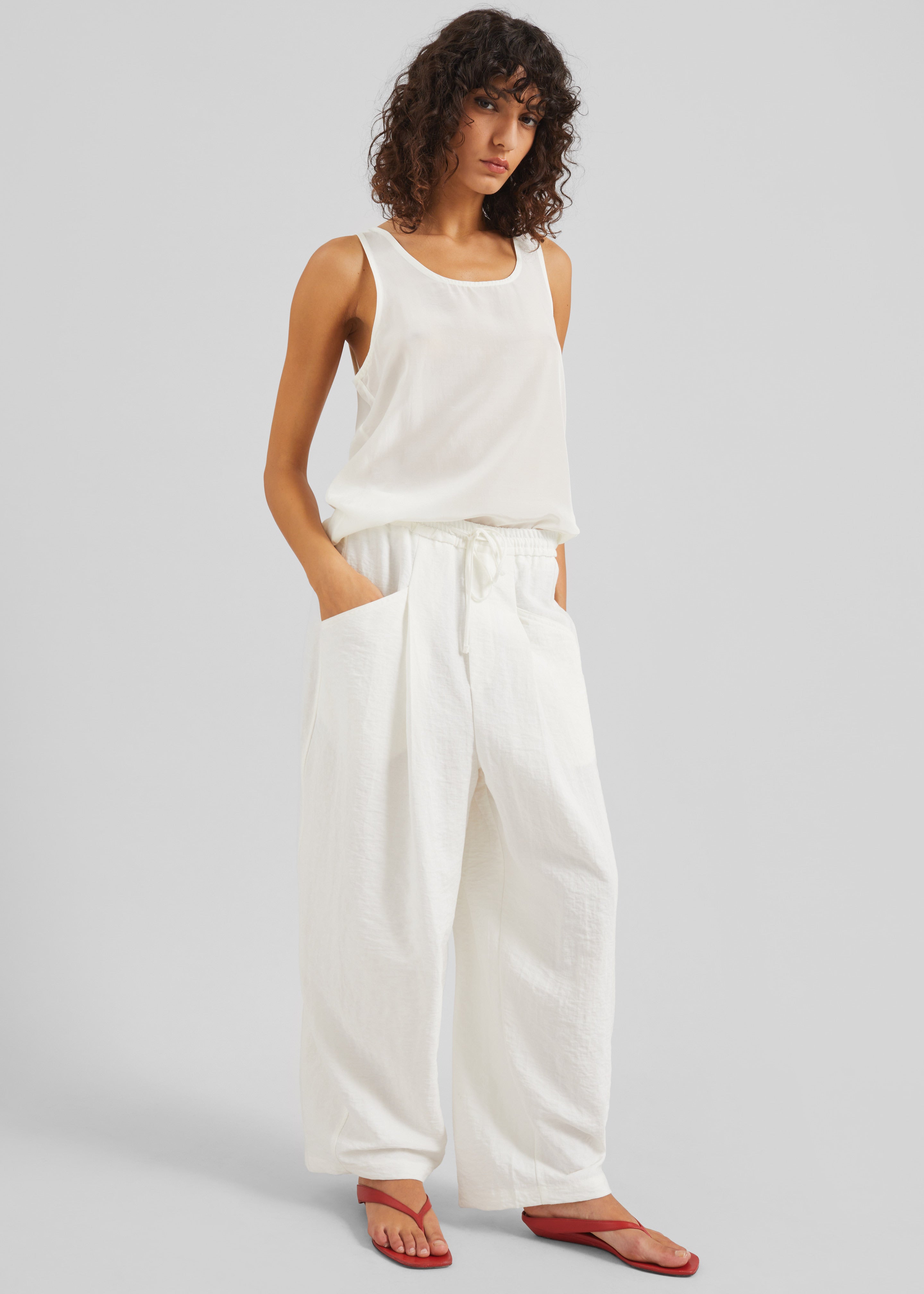 Senart Barrel Leg Pants - Ivory - 5