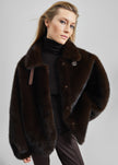Senja Faux Fur Jacket - Dark Brown