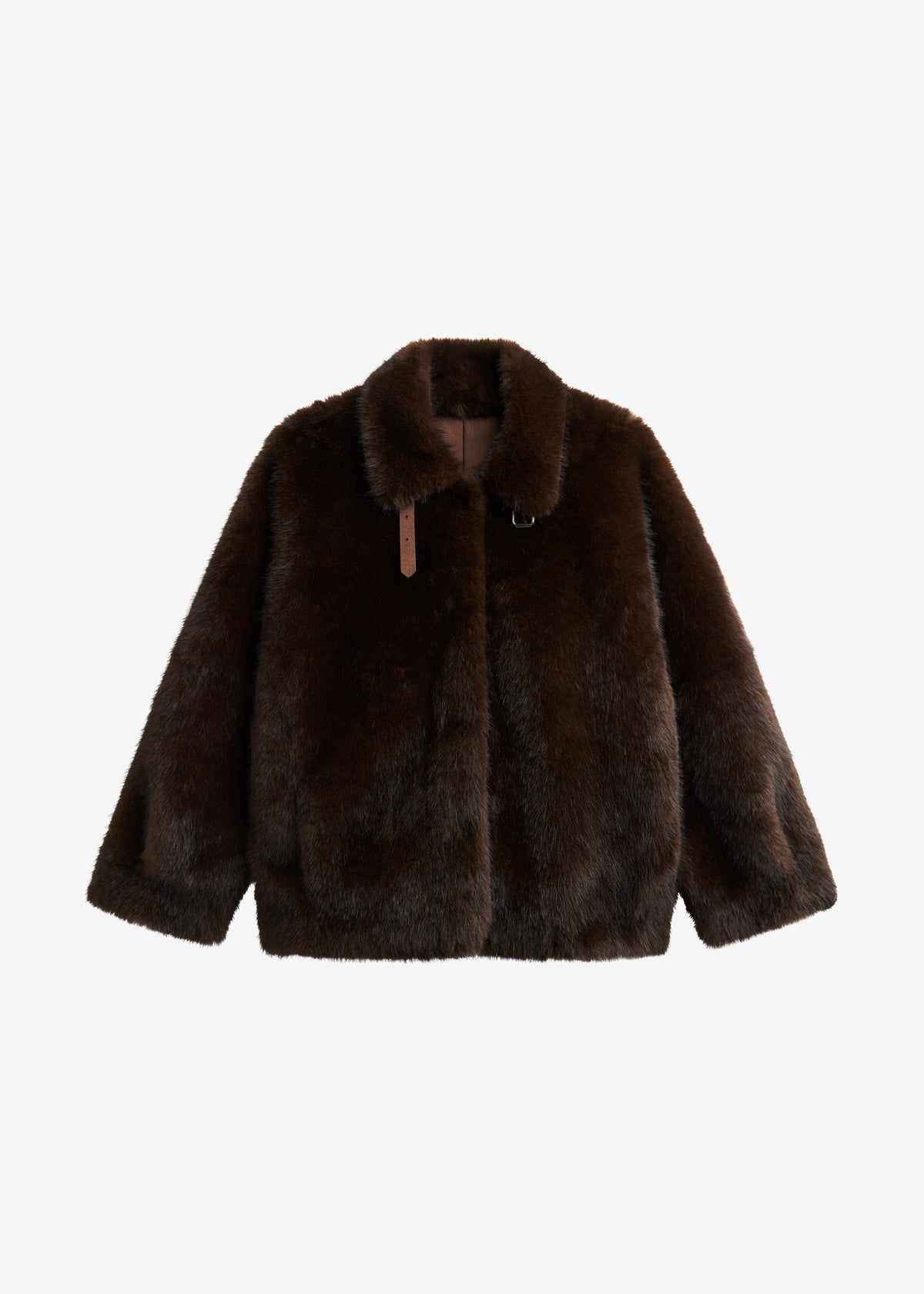 Senja Faux Fur Jacket - Dark Brown - 6