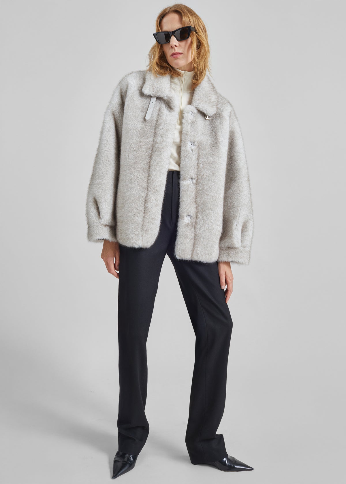 Senja Faux Fur Jacket - Light Beige - 5