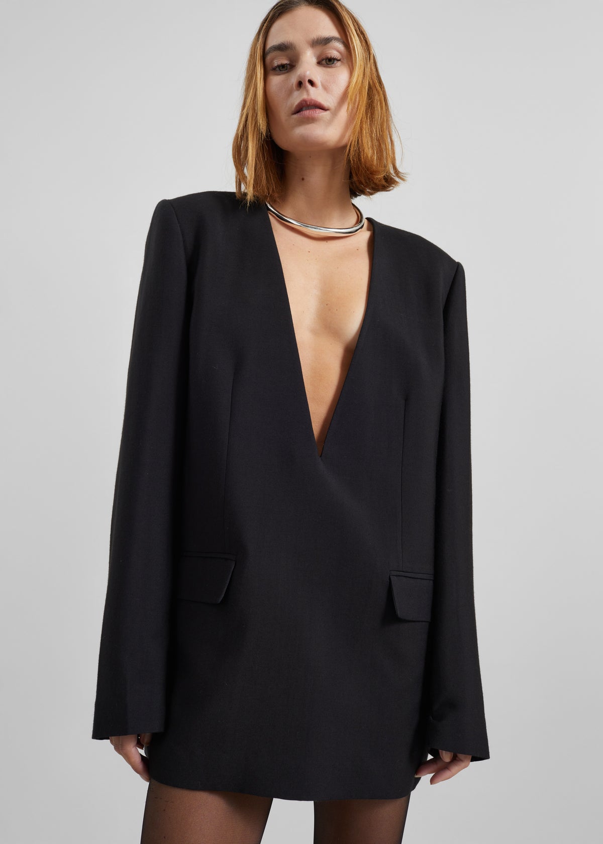 Serra Blazer Dress - Black - 5