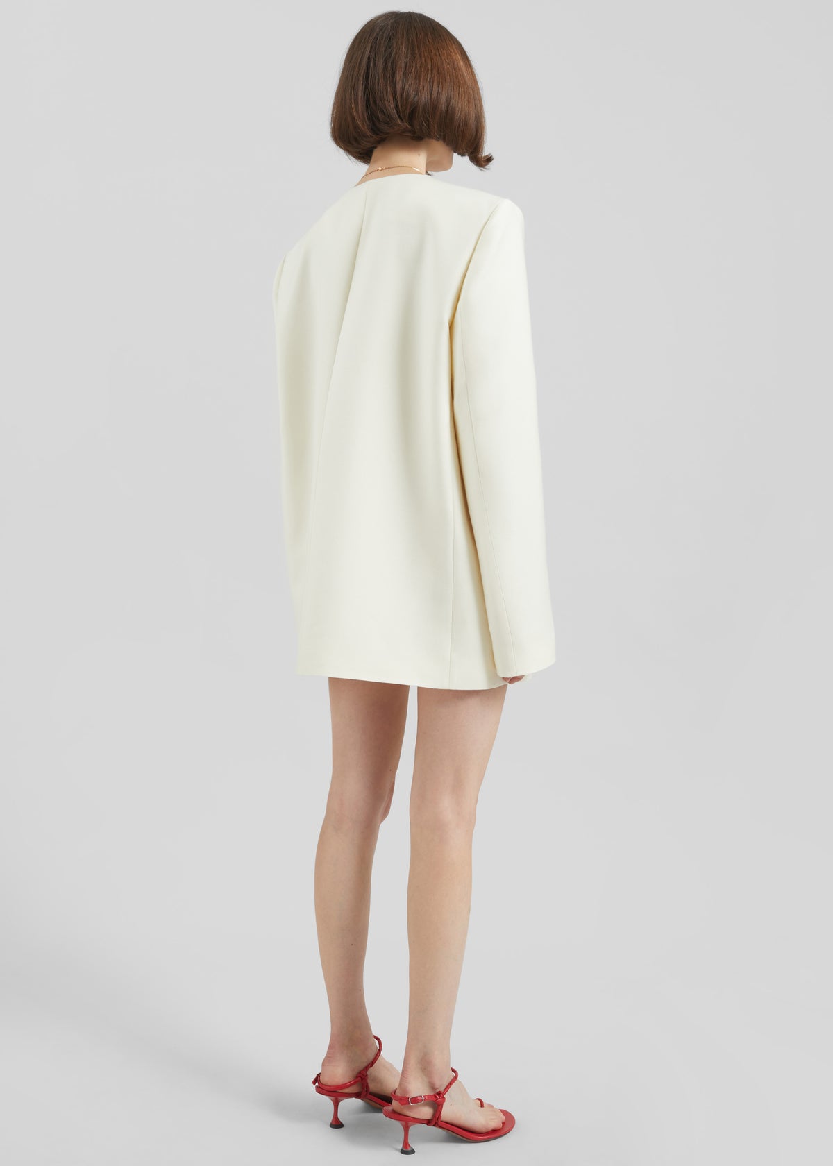 blazer dress cream boohoo Women's Tailored Button Through Shirt Blazer Dress