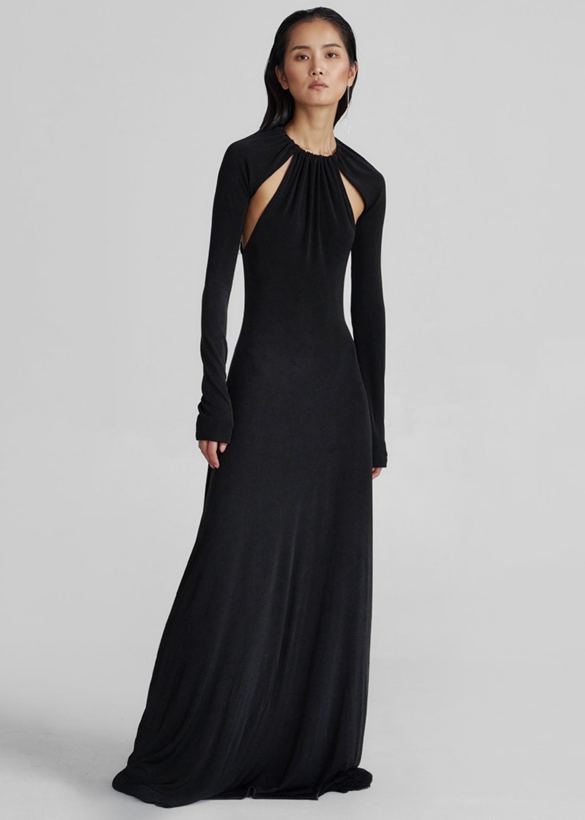 Seskin Evening Maxi Dress - Black - 8
