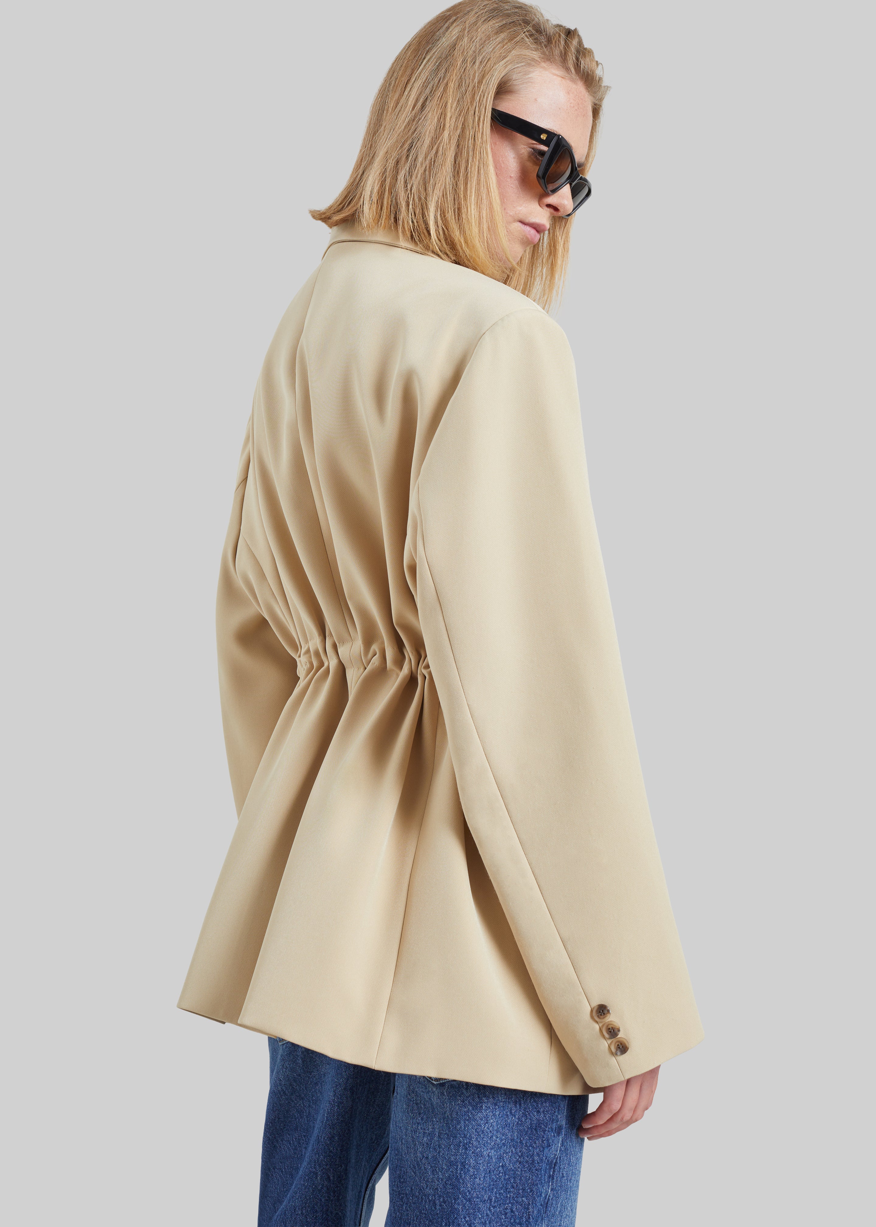 Sesma Drawstring Blazer - Light Beige - 6