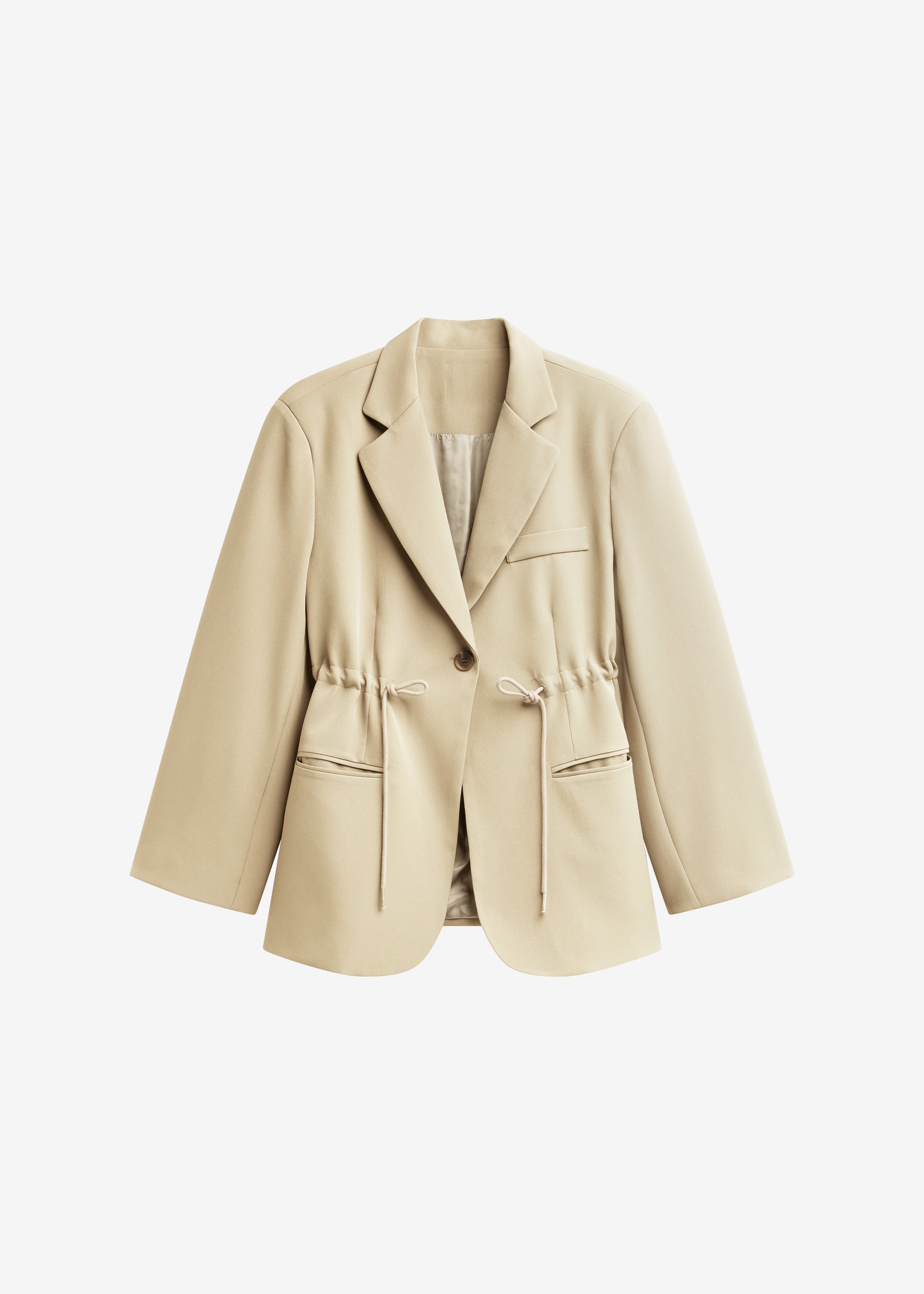 Sesma Drawstring Blazer - Light Beige - 7