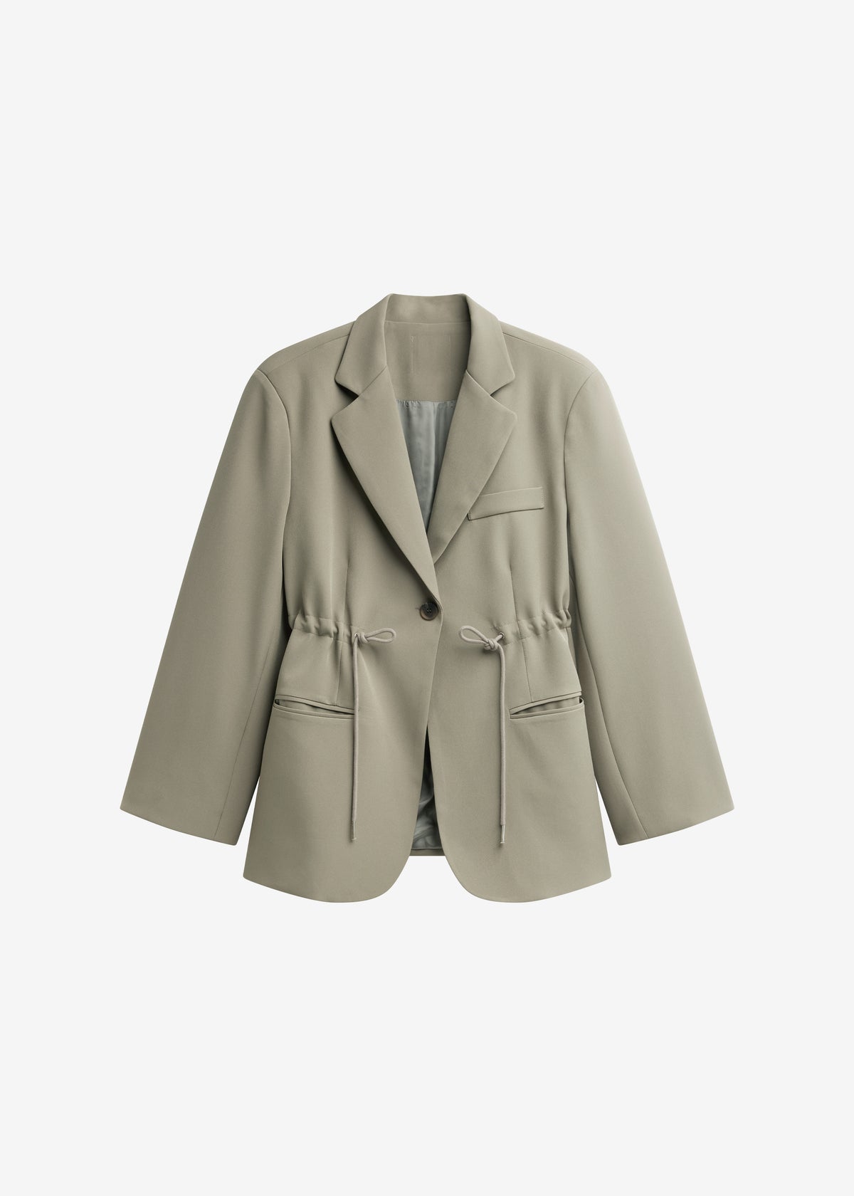 Sesma Drawstring Blazer - Pale Olive - 4