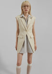 Shari Layered Vest - Beige