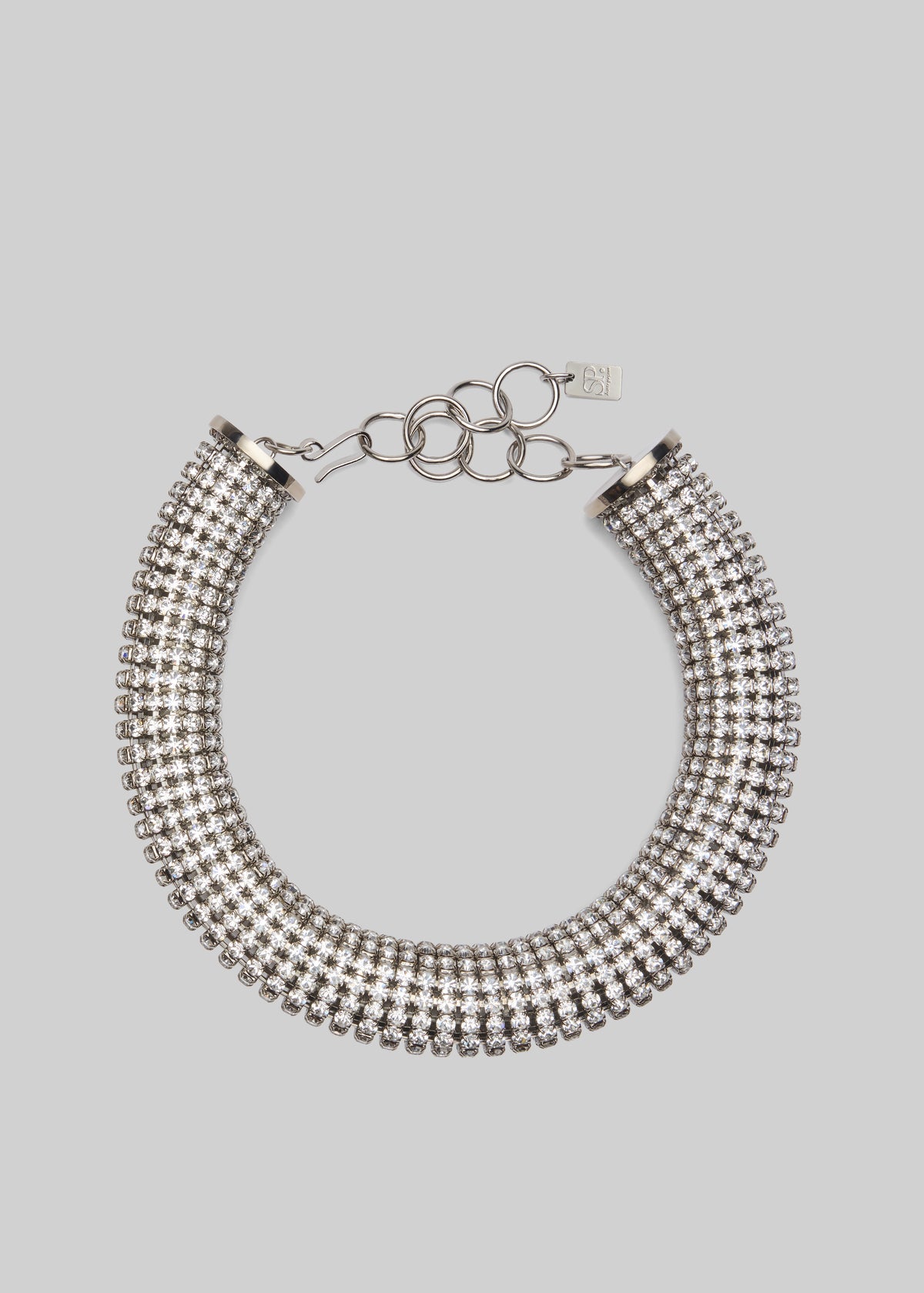 Sharra Pagano Crystal Glow Tubular Necklace - Silver - 2