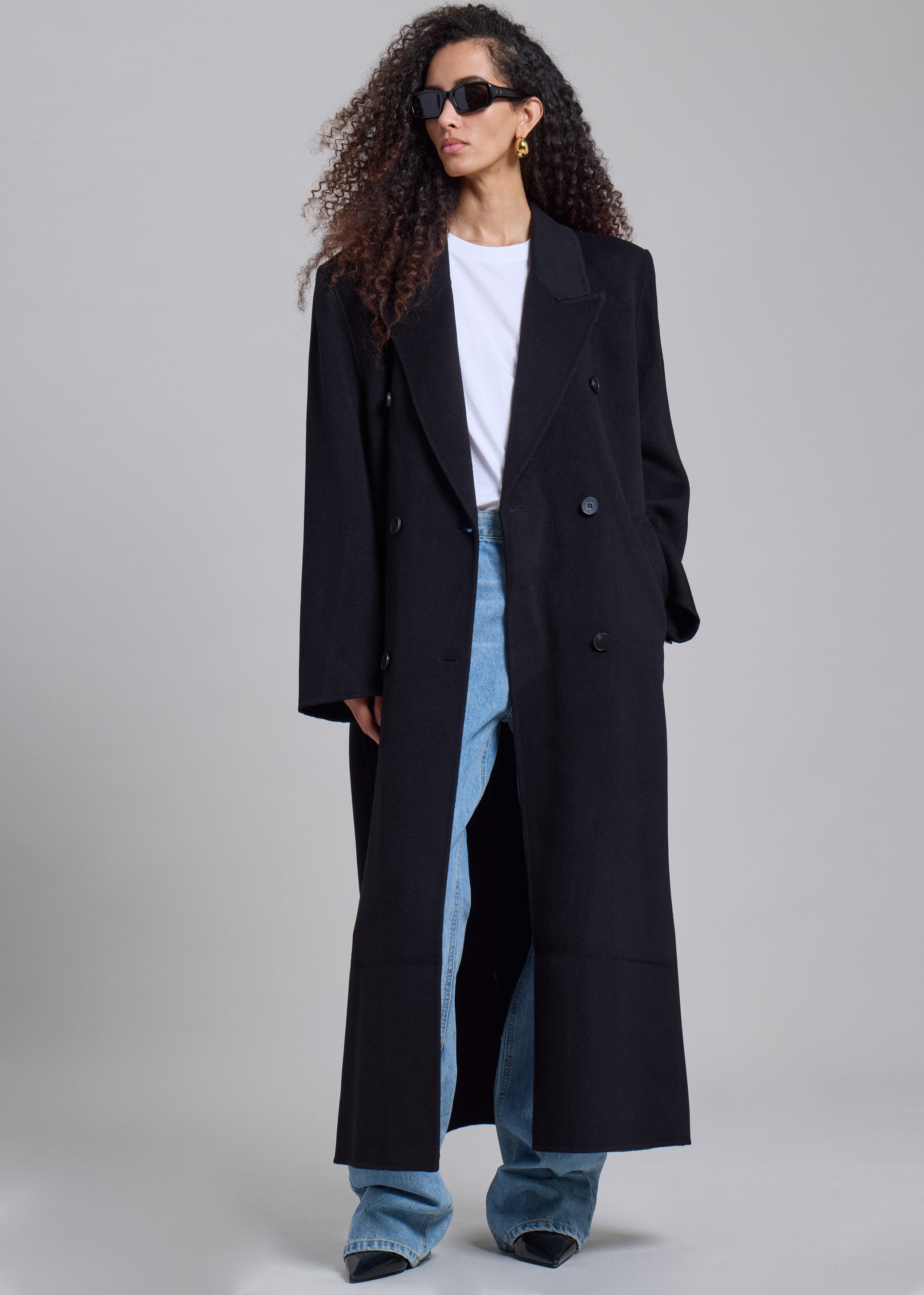 Shop the look image for Gaia Double Breasted Coat - Black