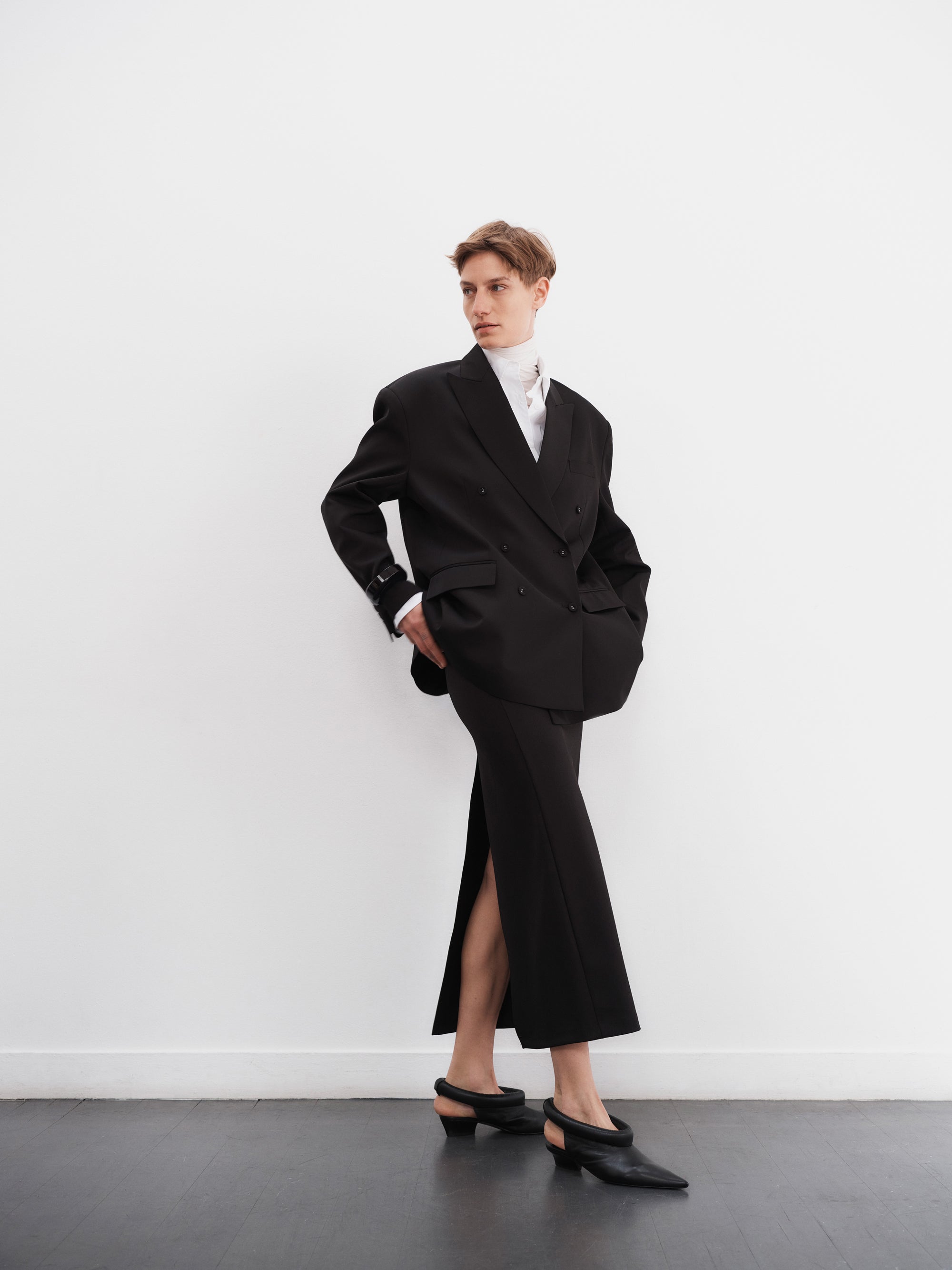 Model Veronika Kunz wearing The Frankie Shop photographed by Sarah Blais.