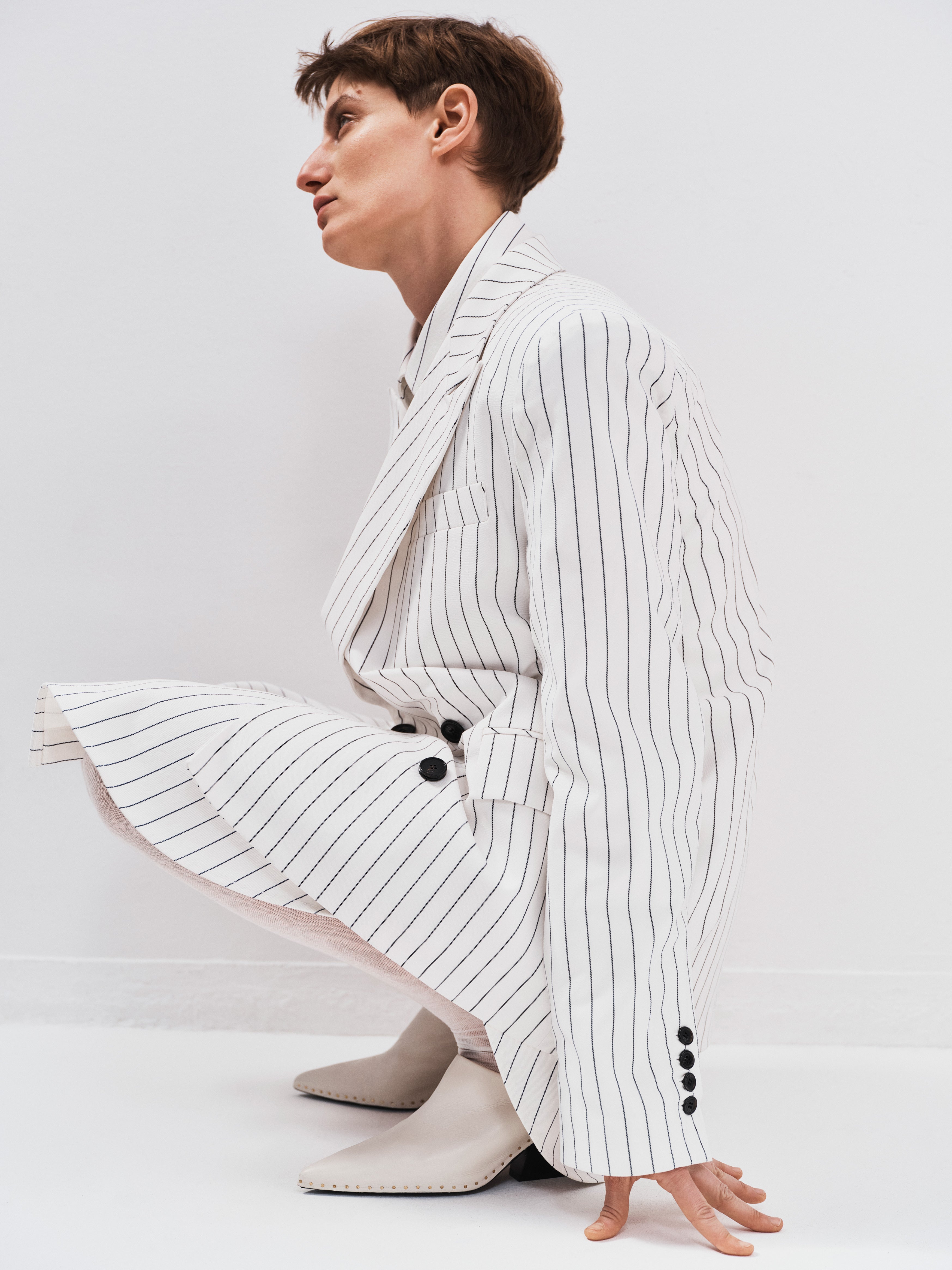 Model Veronika Kunz wearing The Frankie Shop photographed by Sarah Blais.