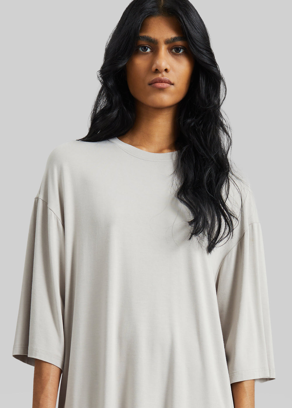 Sian Oversized T-Shirt Dress - Slate Grey - 1