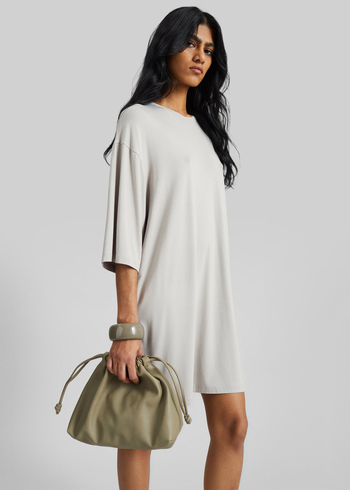 Sian Oversized T-Shirt Dress - Slate Grey  The Frankie Shop
