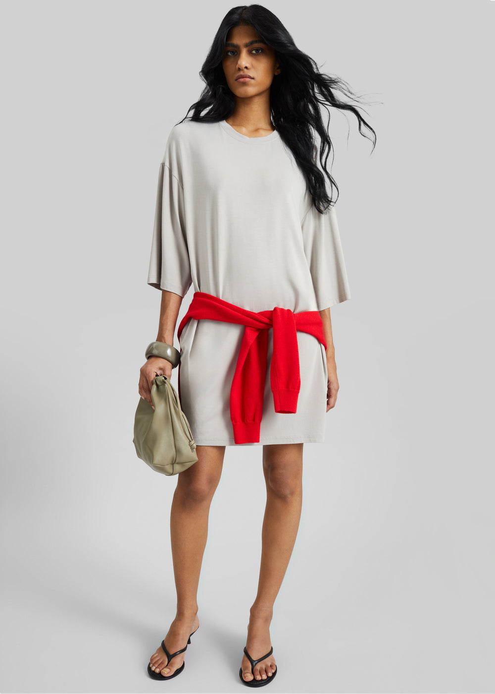 Sian Oversized T-Shirt Dress - Slate Grey