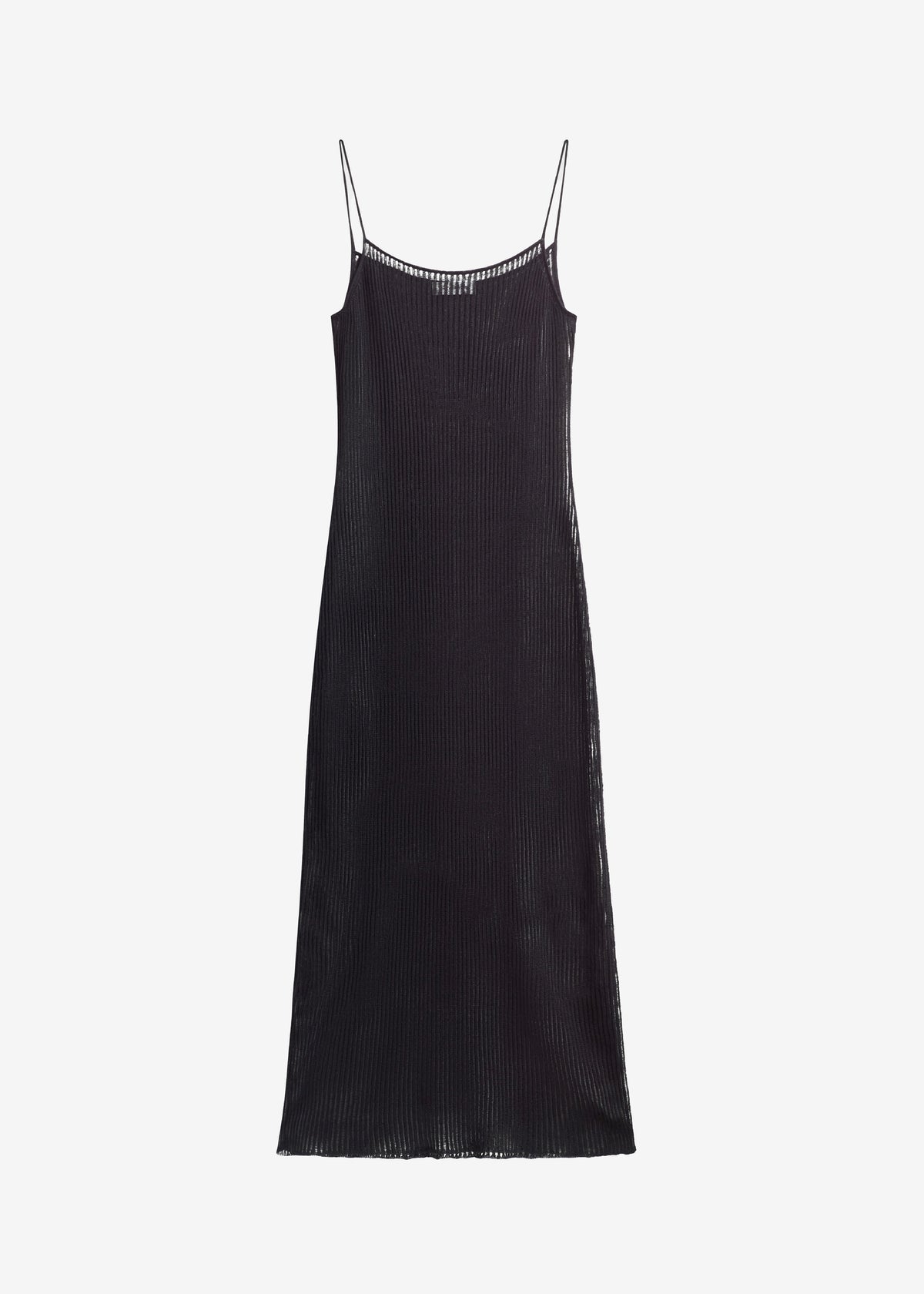 Sienna Semi Sheer Ribbed Dress - Black The Frankie Shop Sienna Semi Sheer Ribbed Dress - Black The Frankie Shop