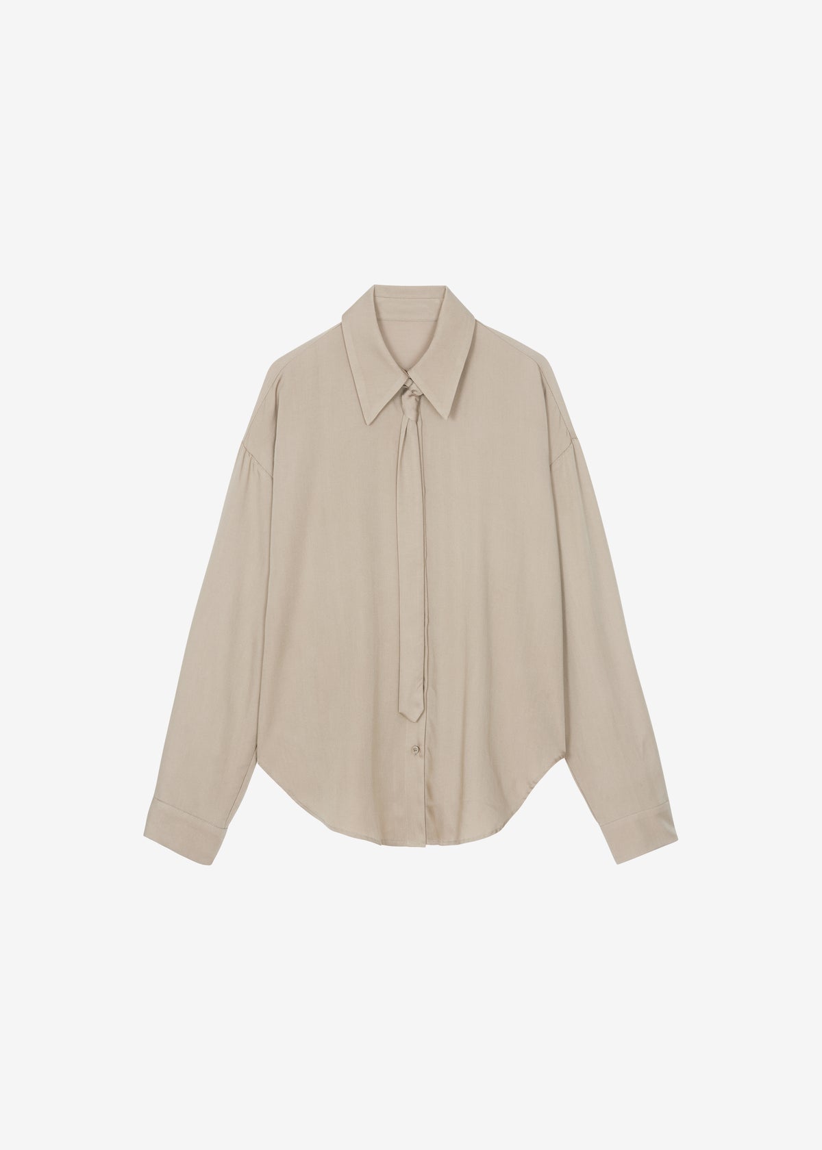 Silvan Neck Tie Shirt - Taupe - 11
