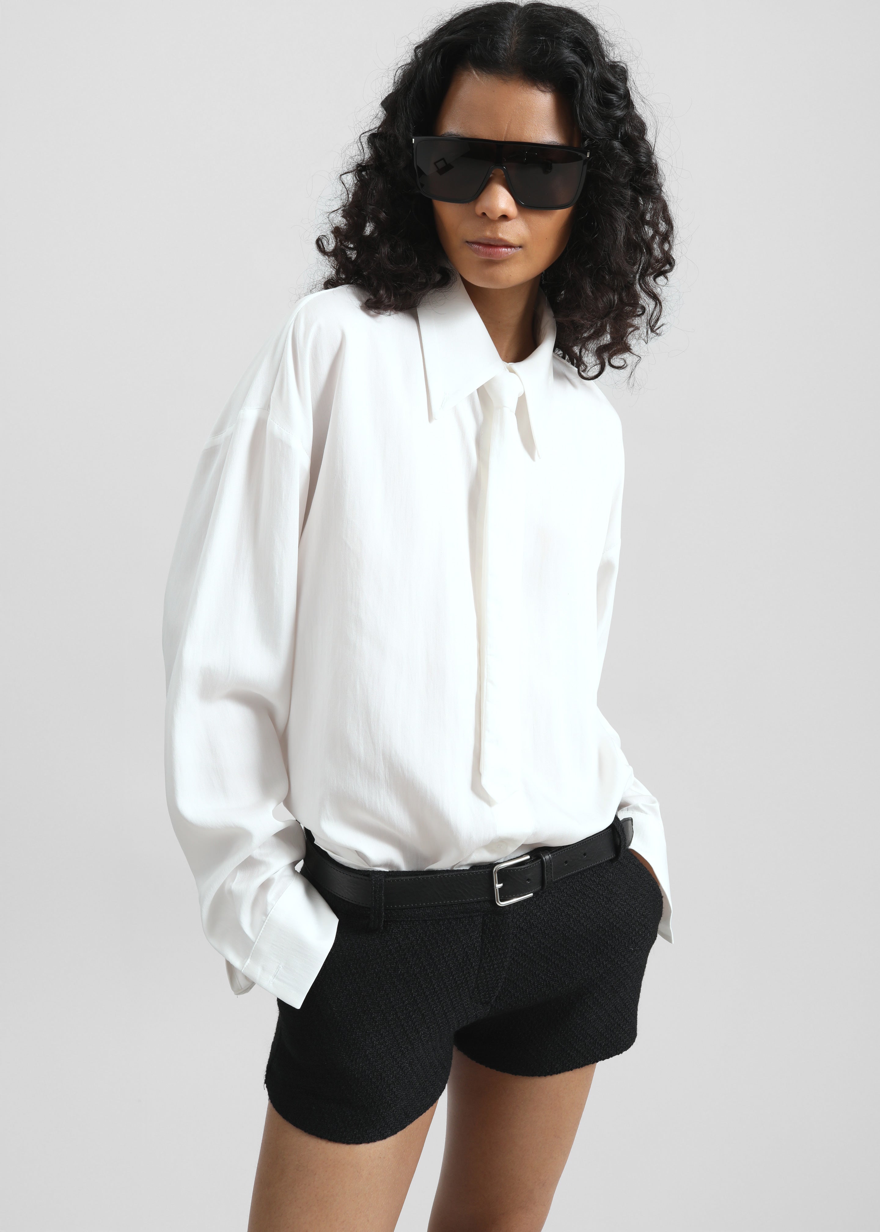 Silvan Neck Tie Shirt - White - 2