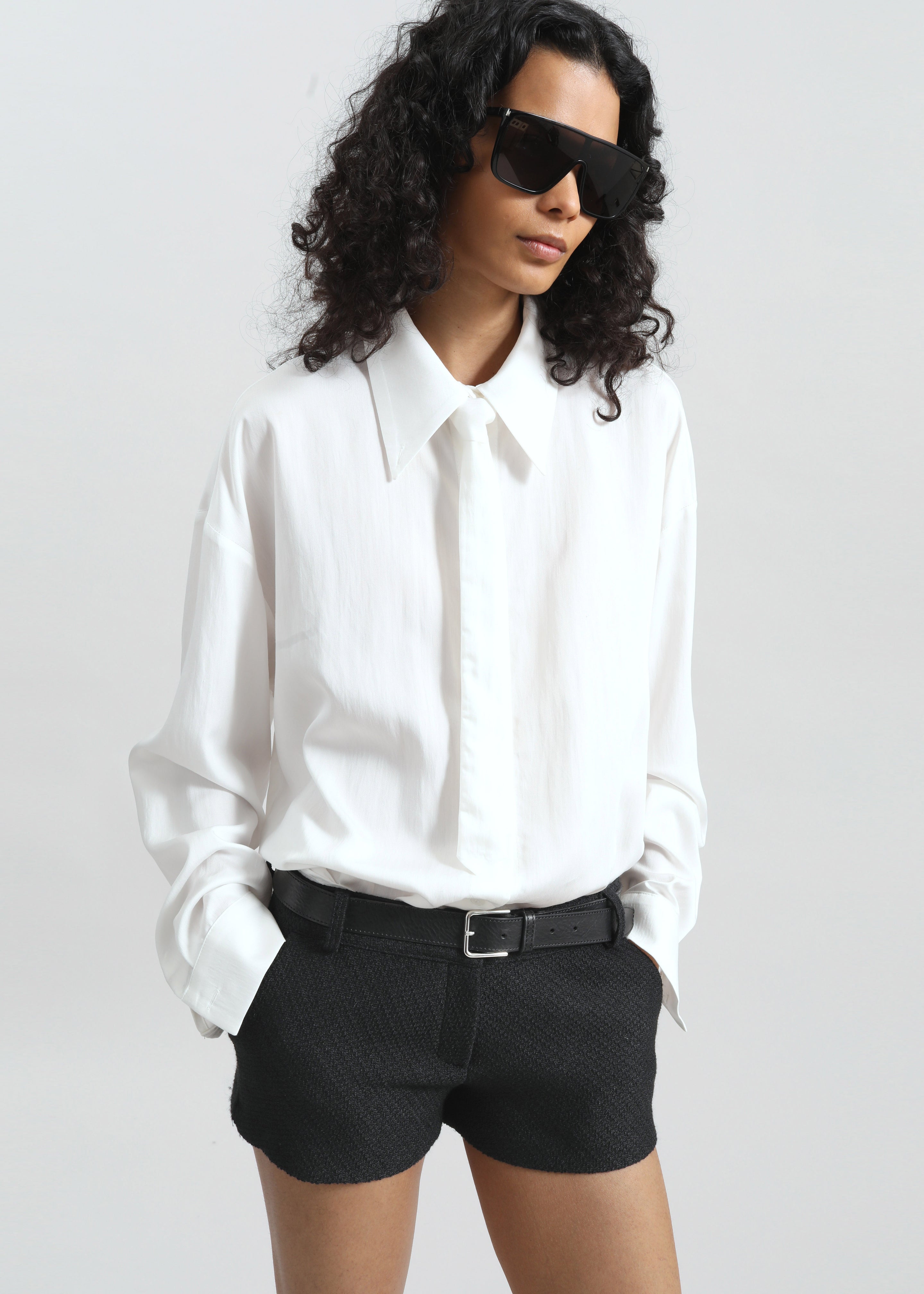 Silvan Neck Tie Shirt - White - 5