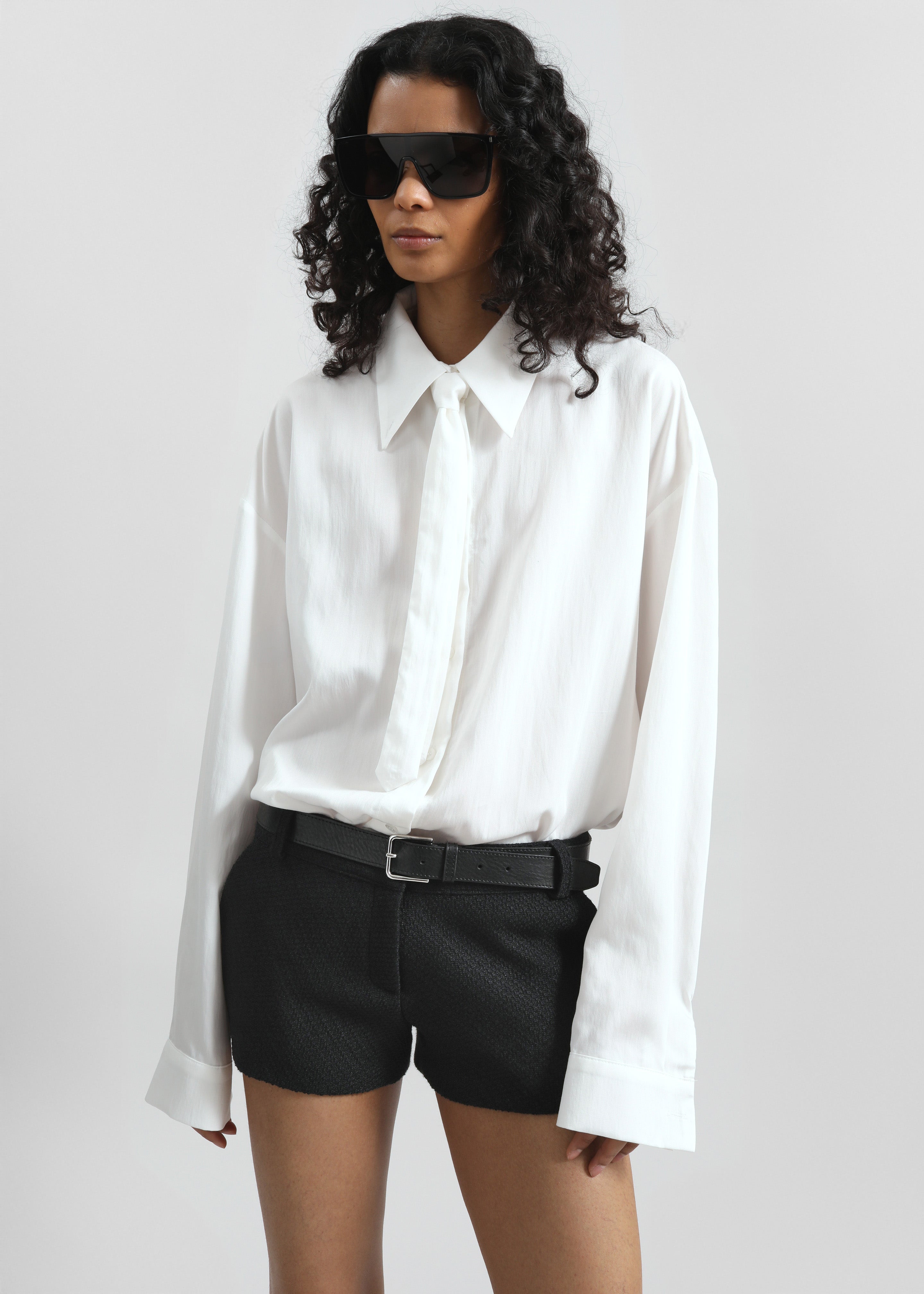 Silvan Neck Tie Shirt - White - 7