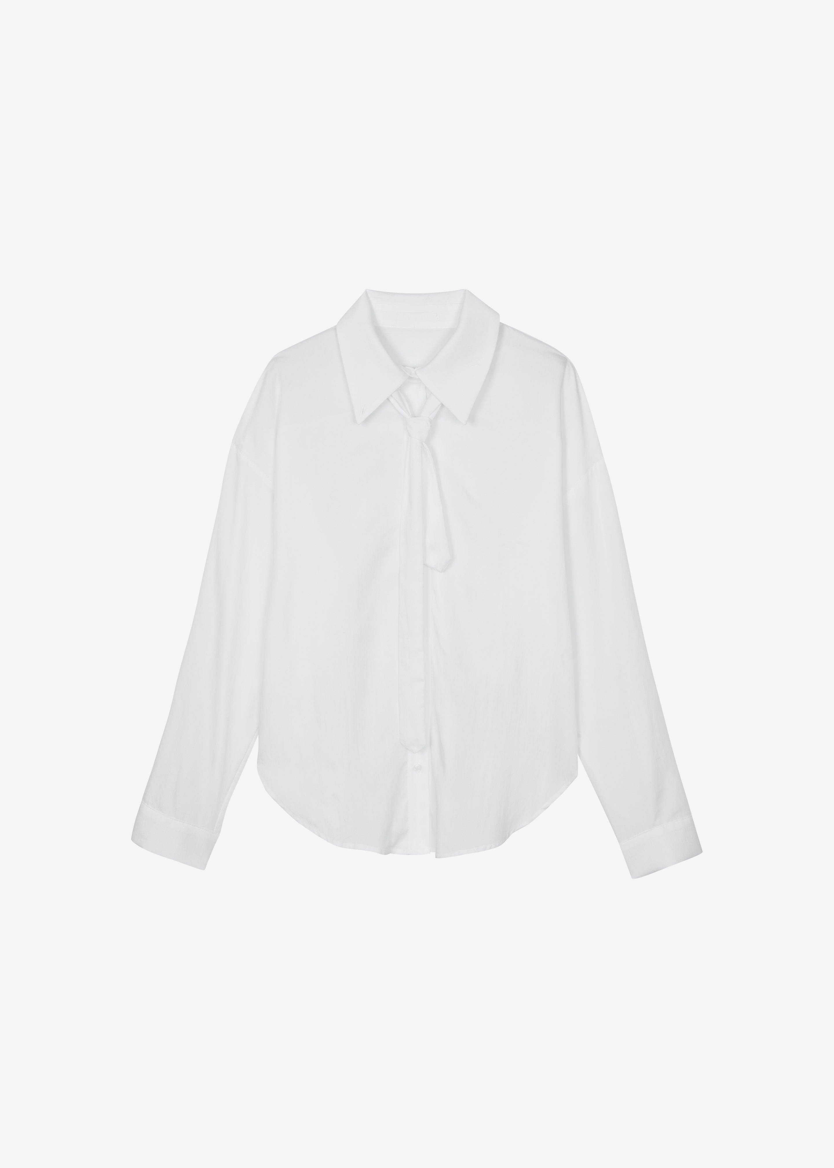 Silvan Neck Tie Shirt - White - 11