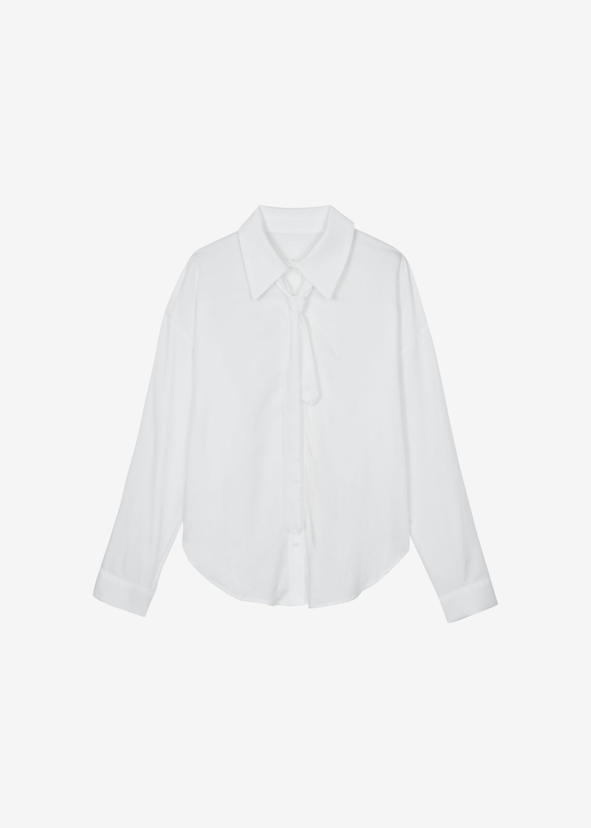 Silvan Neck Tie Shirt - White - 8