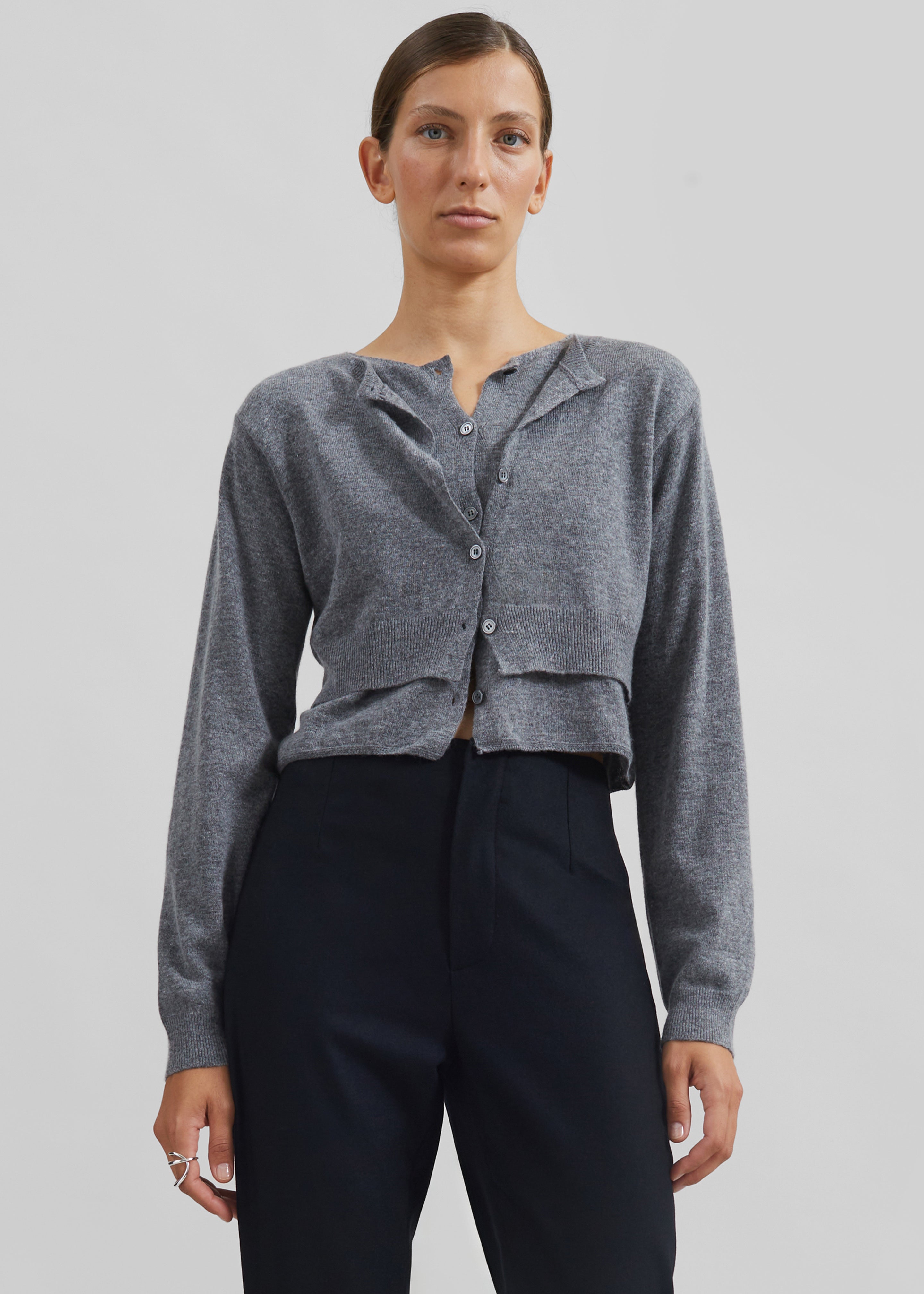 Simi Layered Cardigan - Grey - 1