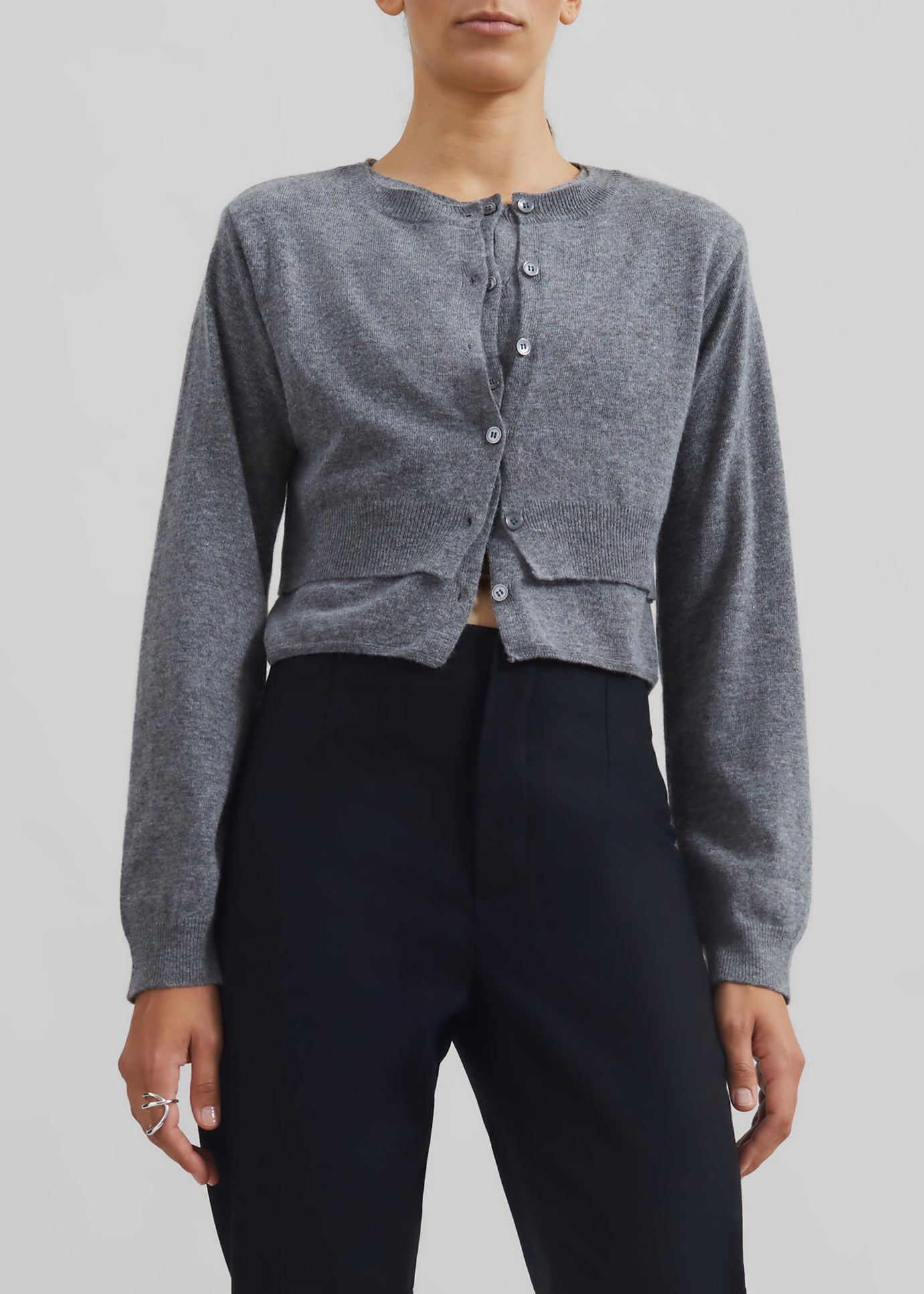 Simi Layered Cardigan - Grey - 1