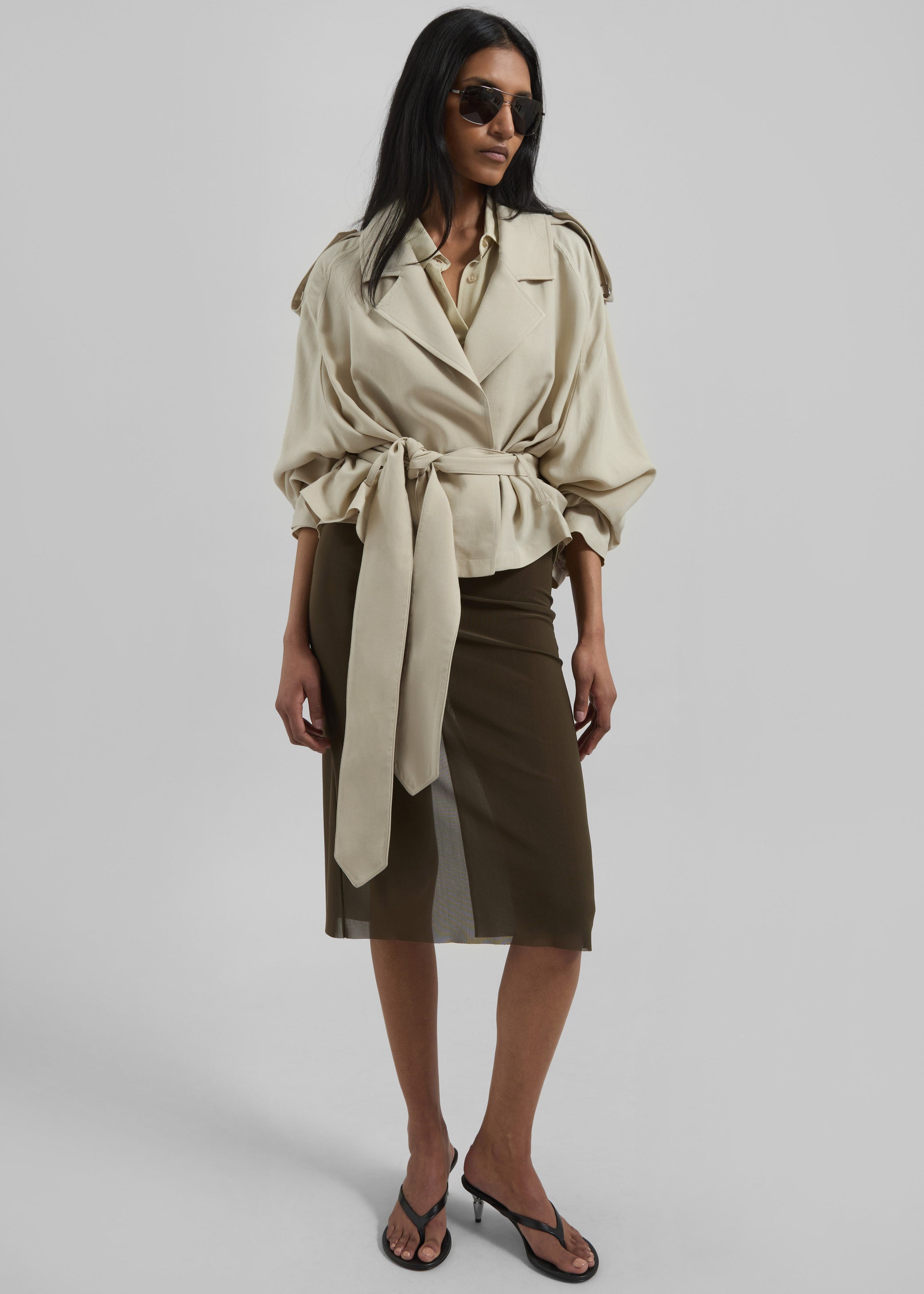 Shop the look image for Suva Sheer Skirt - Khaki