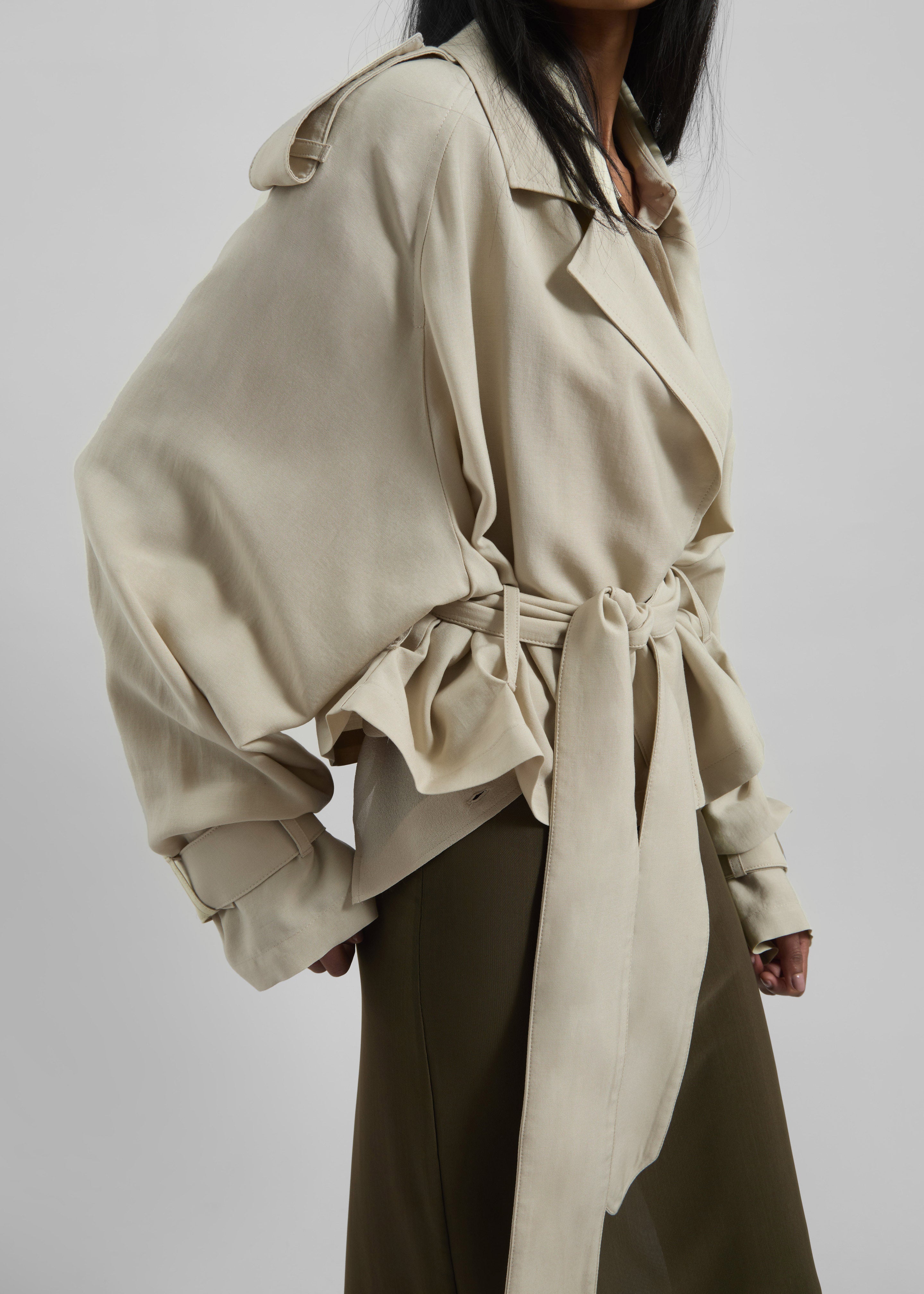 Simona Short Trench - Cement – The Frankie Shop