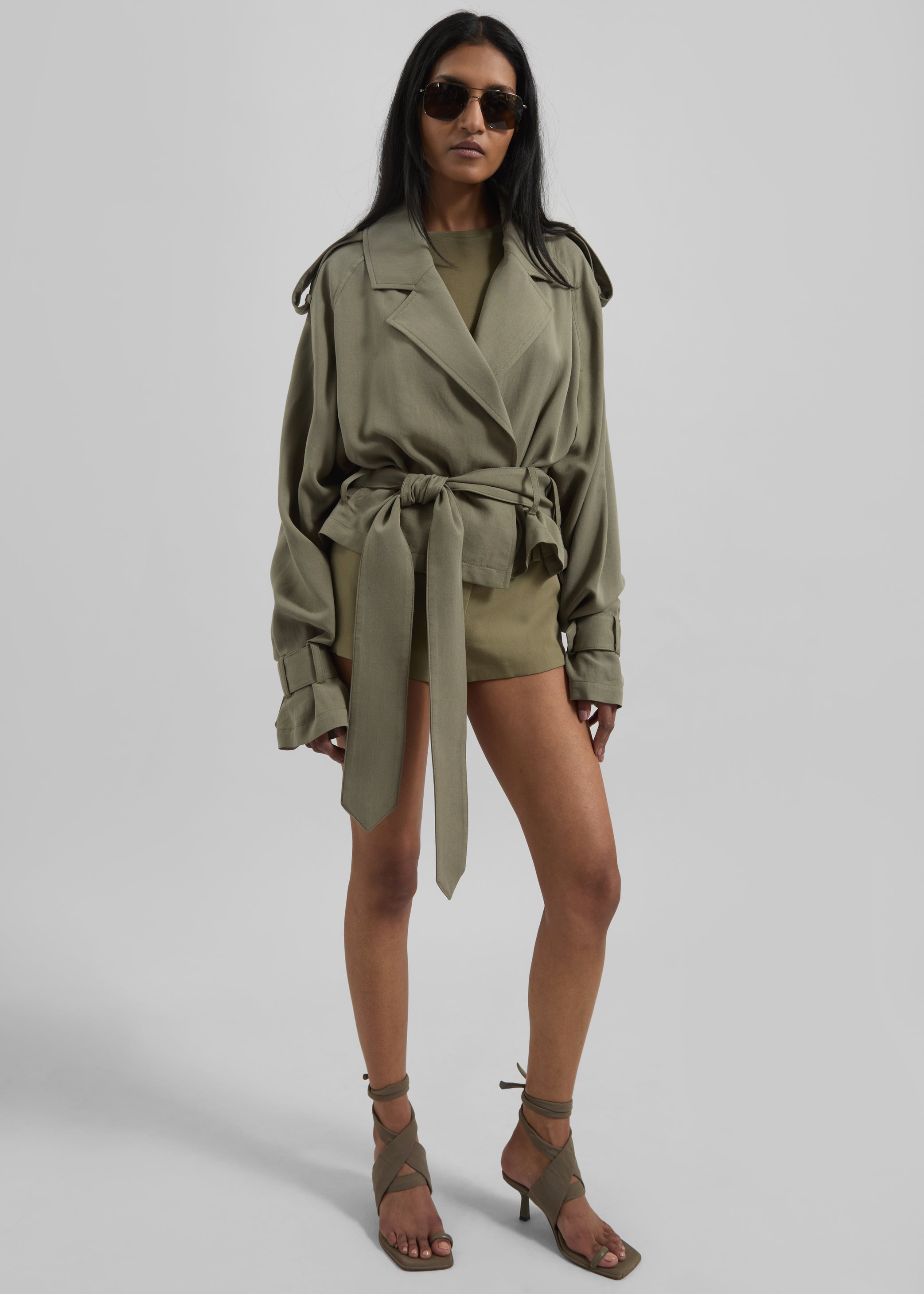 Shop the look image for Simona Short Trench - Khaki