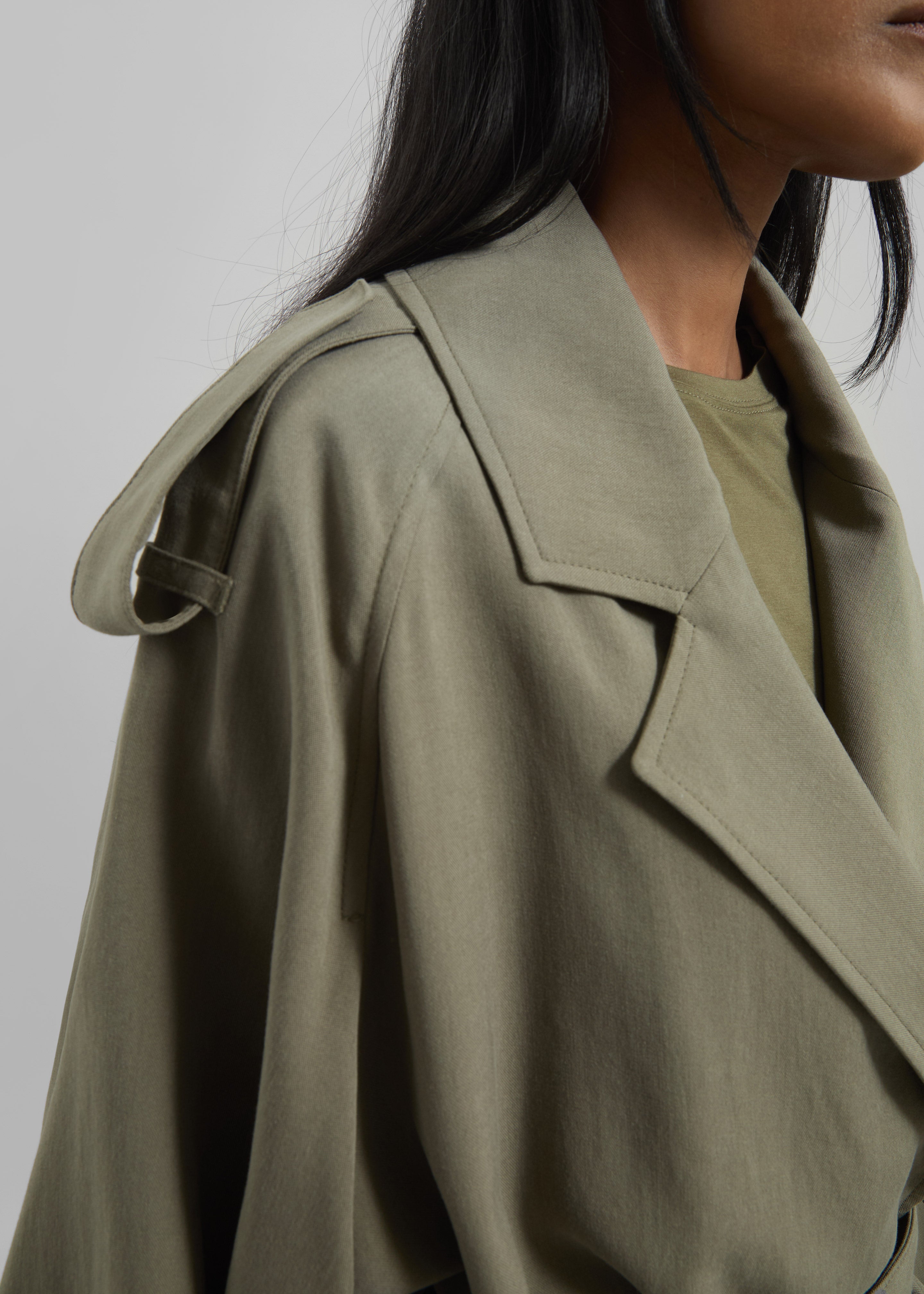 Simona Short Trench - Khaki – The Frankie Shop